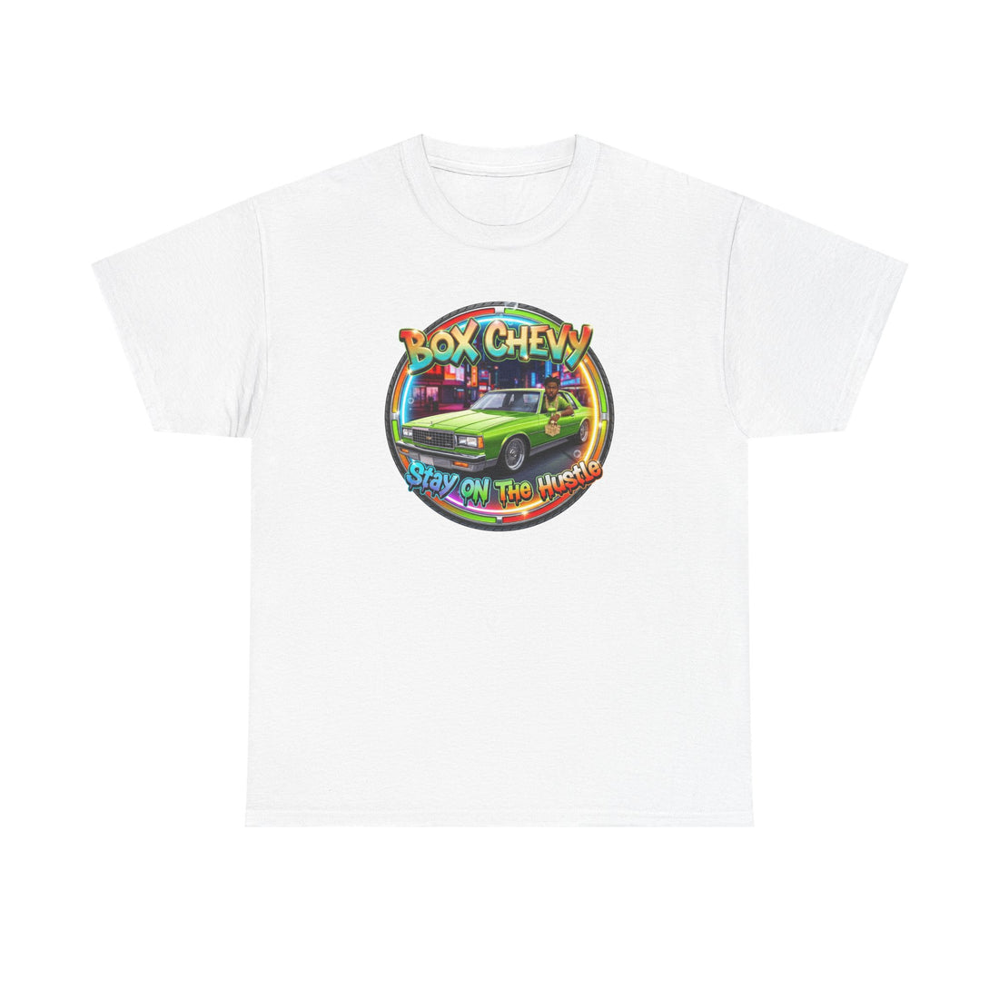 Vintage Chevy Truck Tee — "Box Chevy Stay On The Hustle" Retro Car Graphic Shirt