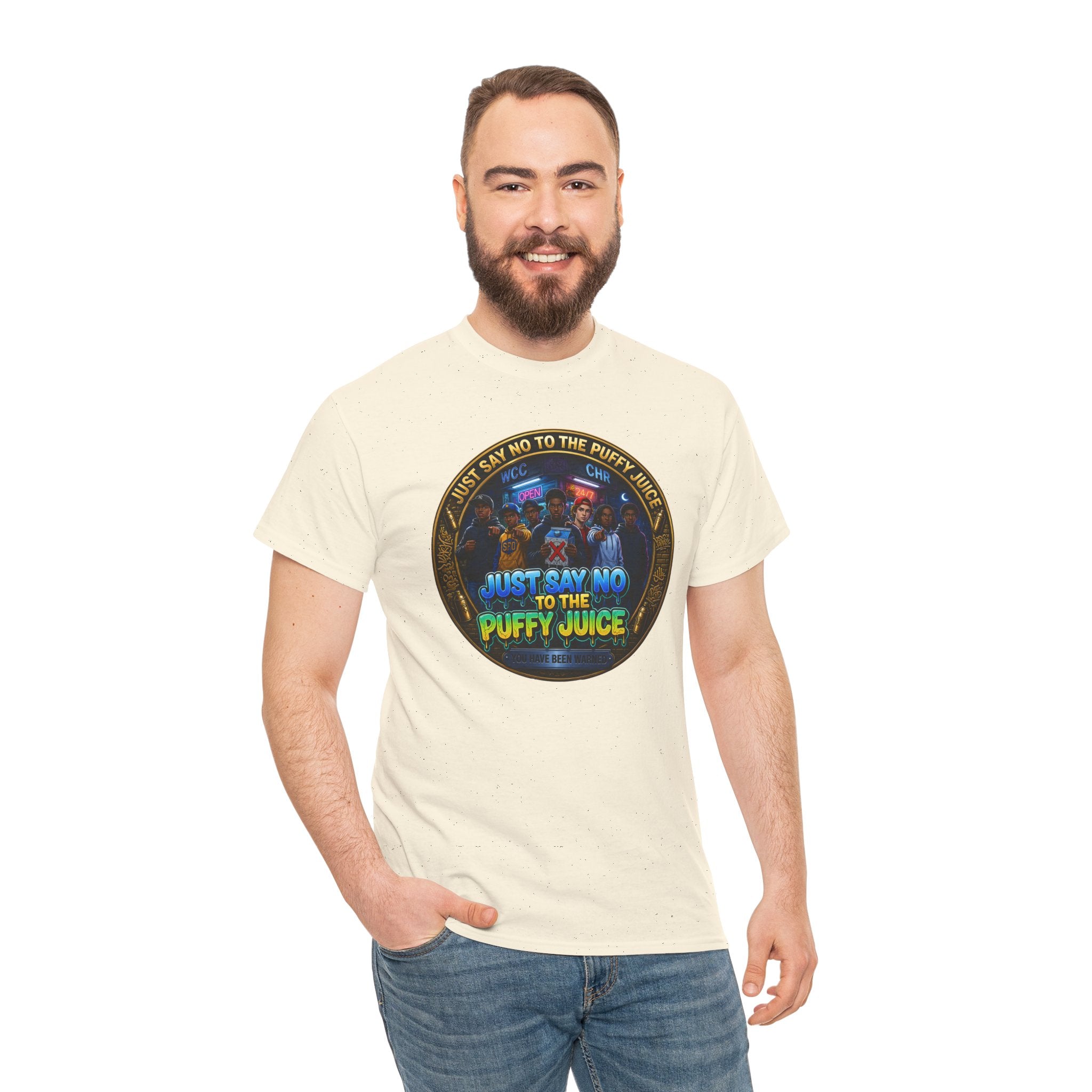 "Just Say No to the Puffy Juice "Tee – Anti-Party Vintage Graphic T-Shirt