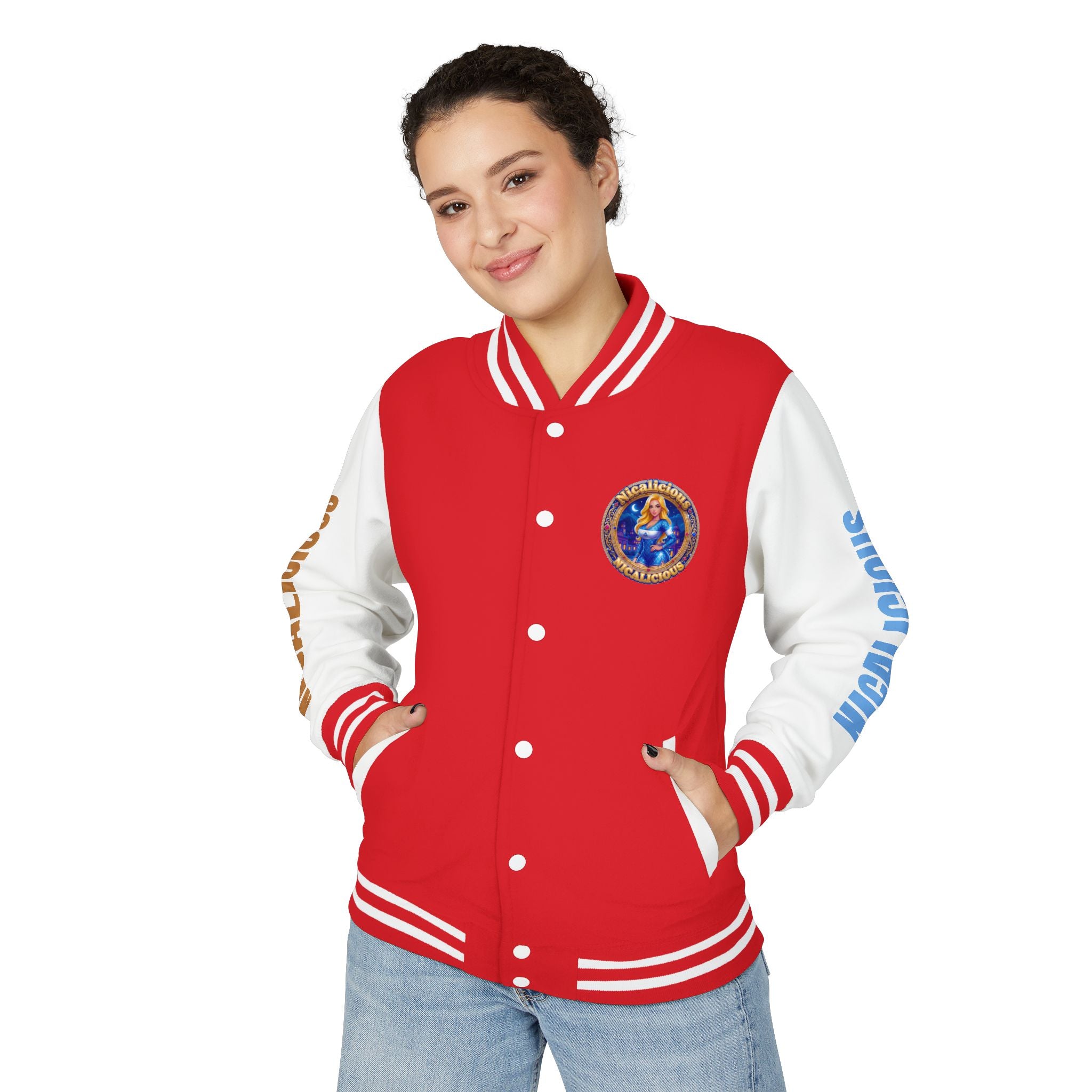 Letterman Jacket — 'Nicalicious' Retro Varsity Jacket with Angel Crest