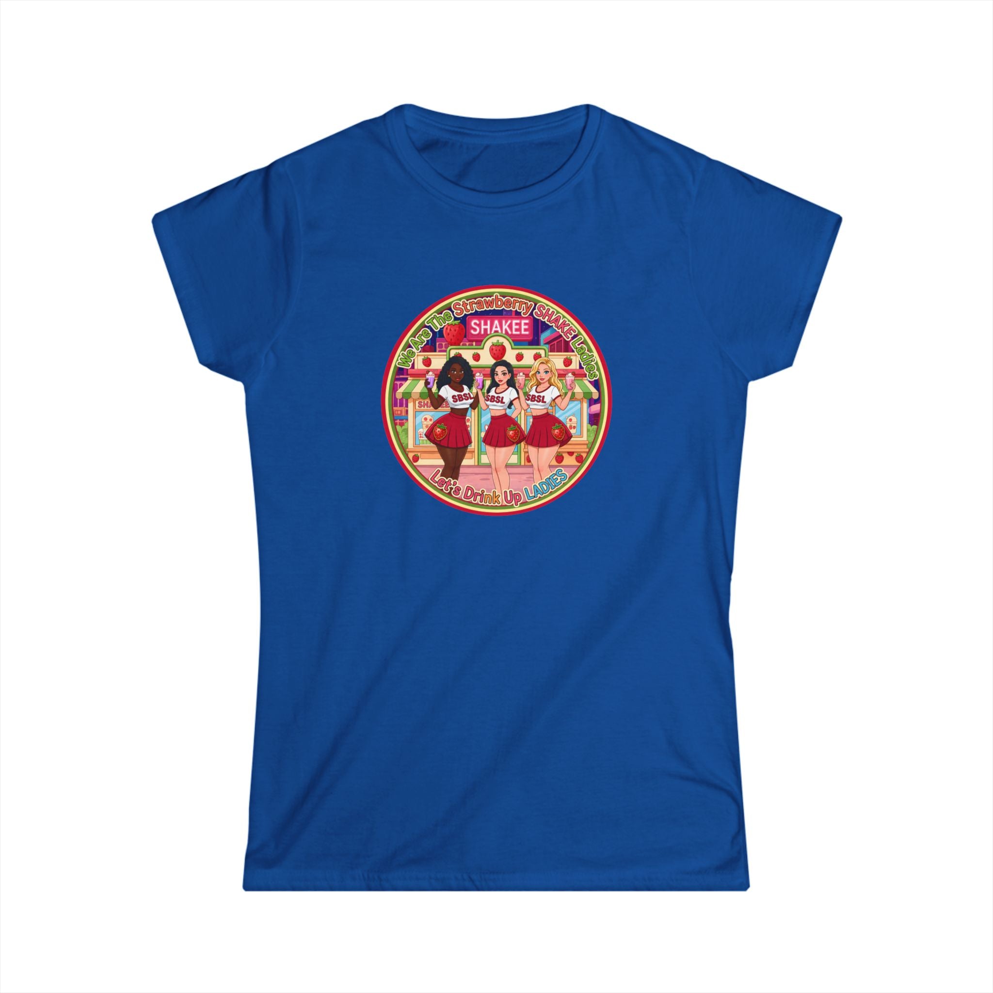 Retro Girl Group Tee — "We Are The Strawberry Shake Ladies" Vintage K-Pop Style Graphic Shirt