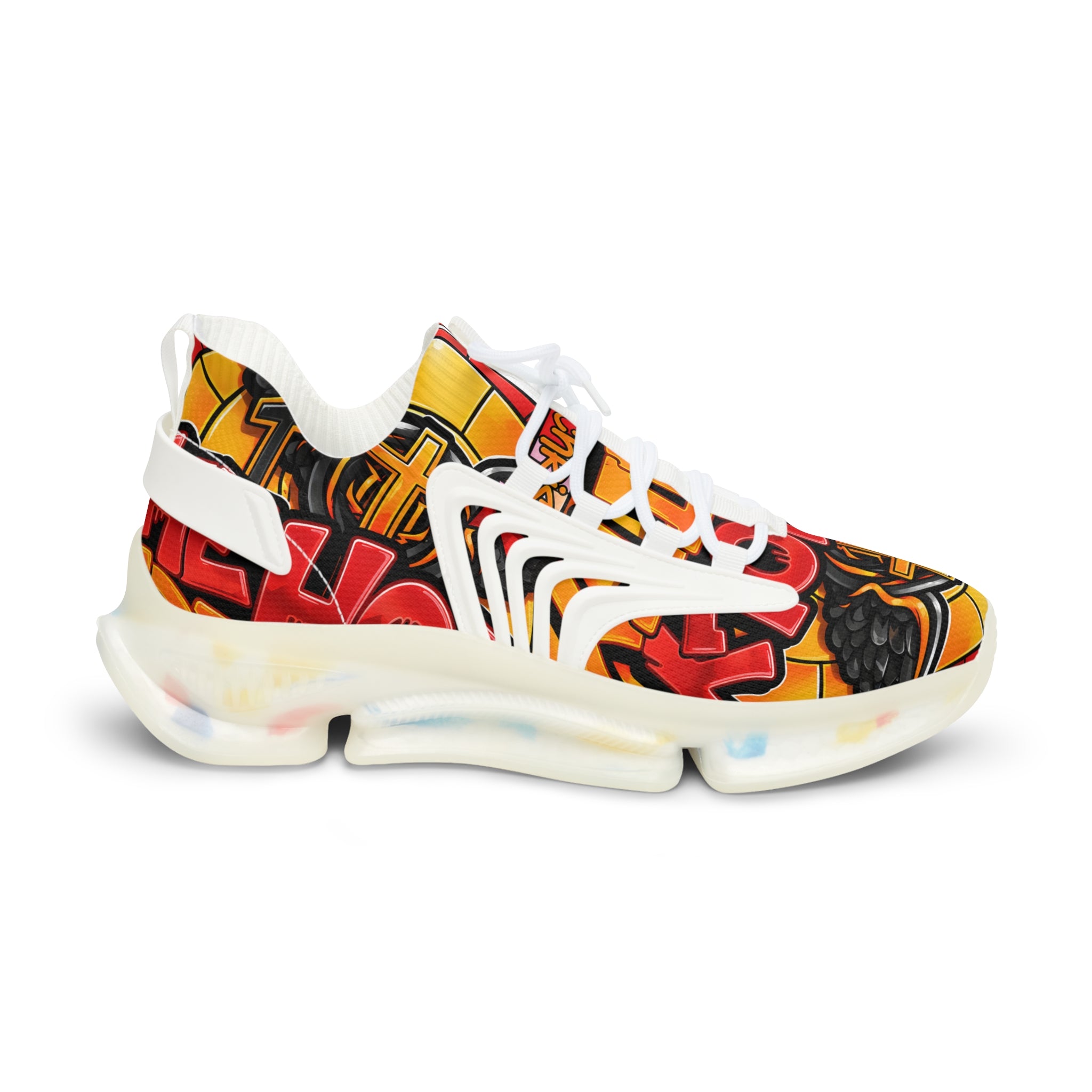 Men's Graphic Sneakers — "Holy Trinity " Bold Cross & Flame Athletic Shoes