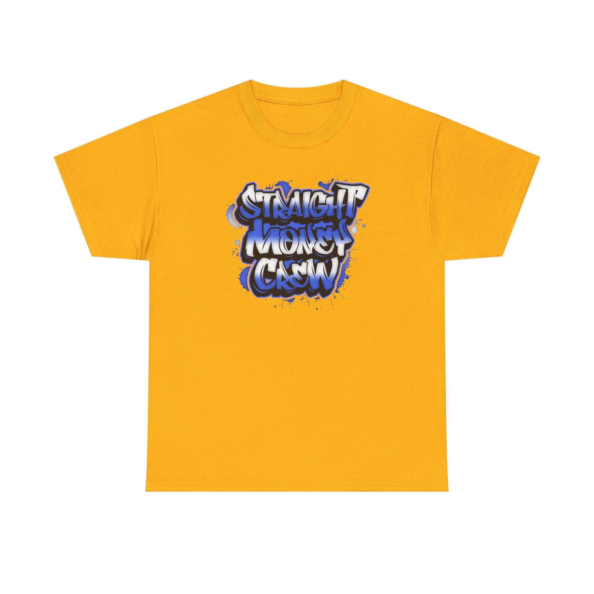T-Shirt — "Stackin' Money Crew" Blue Graffiti Graphic Tee