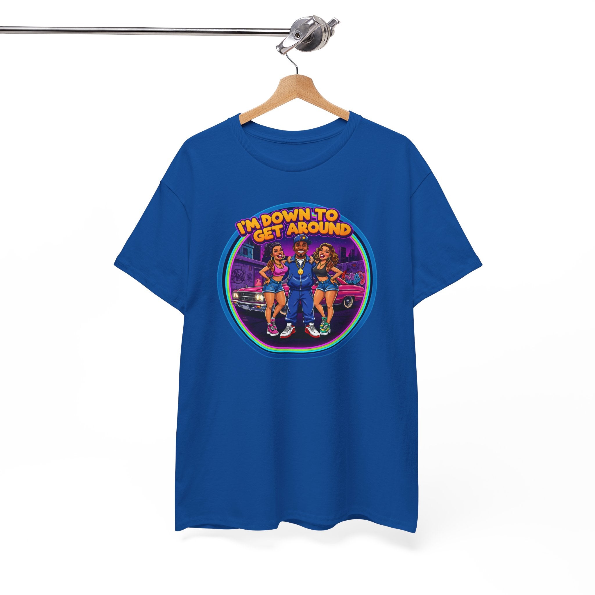 T-Shirt — 'I'm Down to Get Around' Retro Skate Crew Graphic Tee