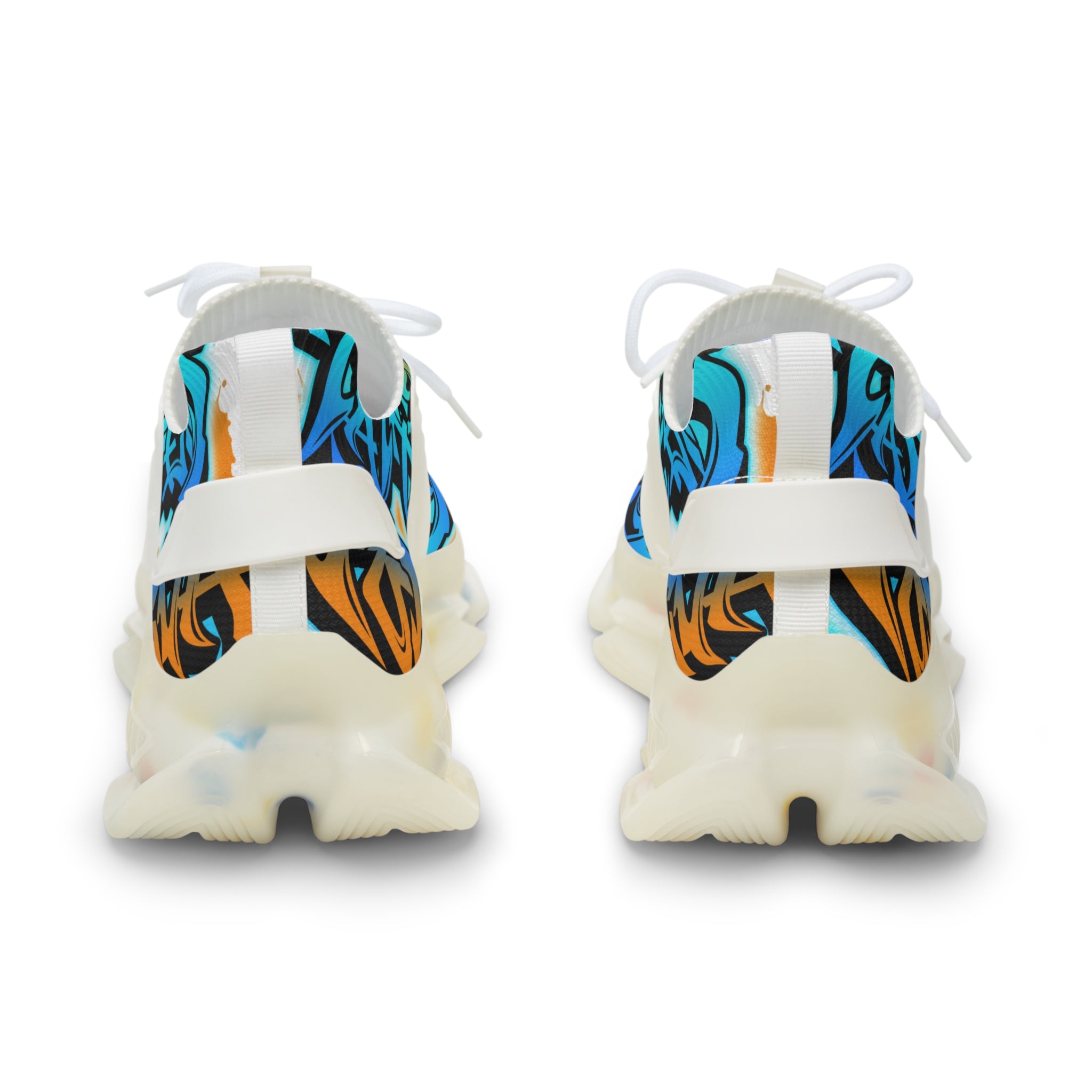 Mesh Sneakers —" Gamer Tatted Foreva" Graffiti Streetwear Athletic Shoes for Men