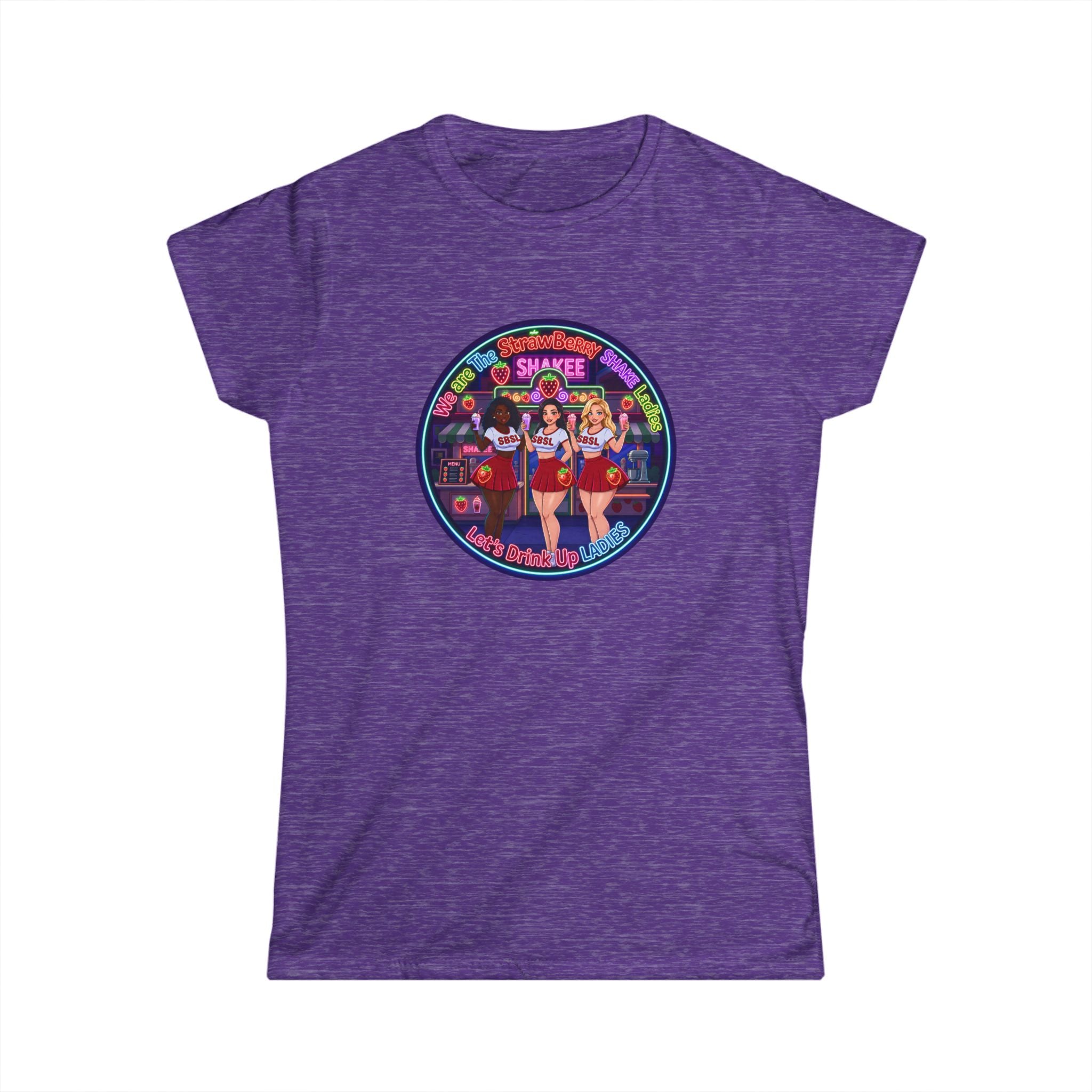 Women's Tee — Retro Pinup 'We Are The Strawberry Shake Ladies"' Band Graphic Tee