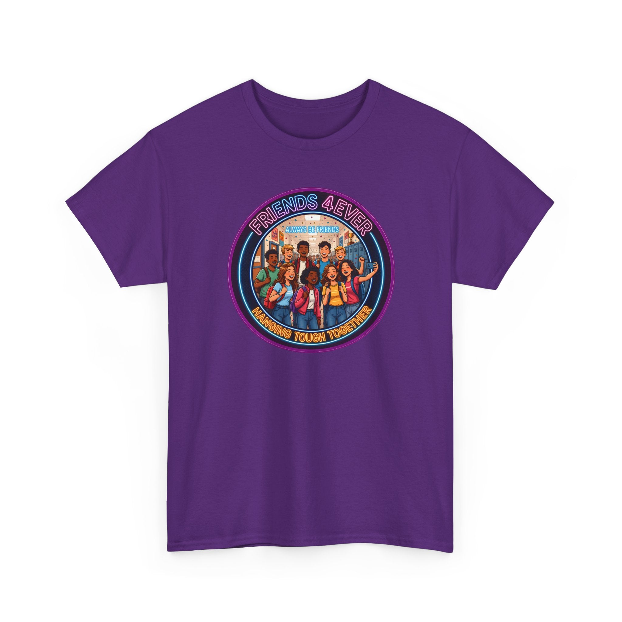 Graphic Tee — Retro Group Illustration "Friends Forever"