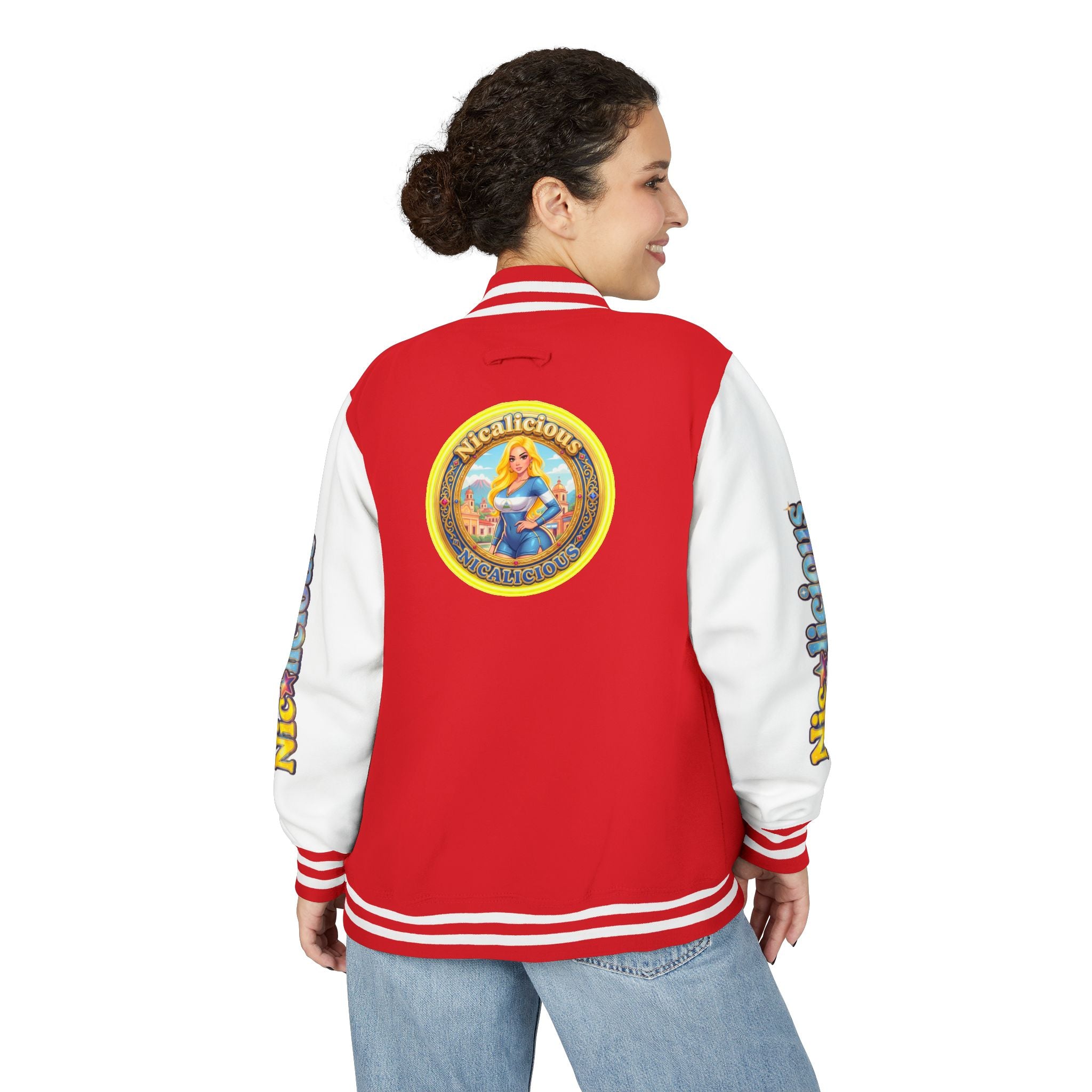 "Nicalicious" Varsity Jacket — Retro Pinup Letterman Jacket