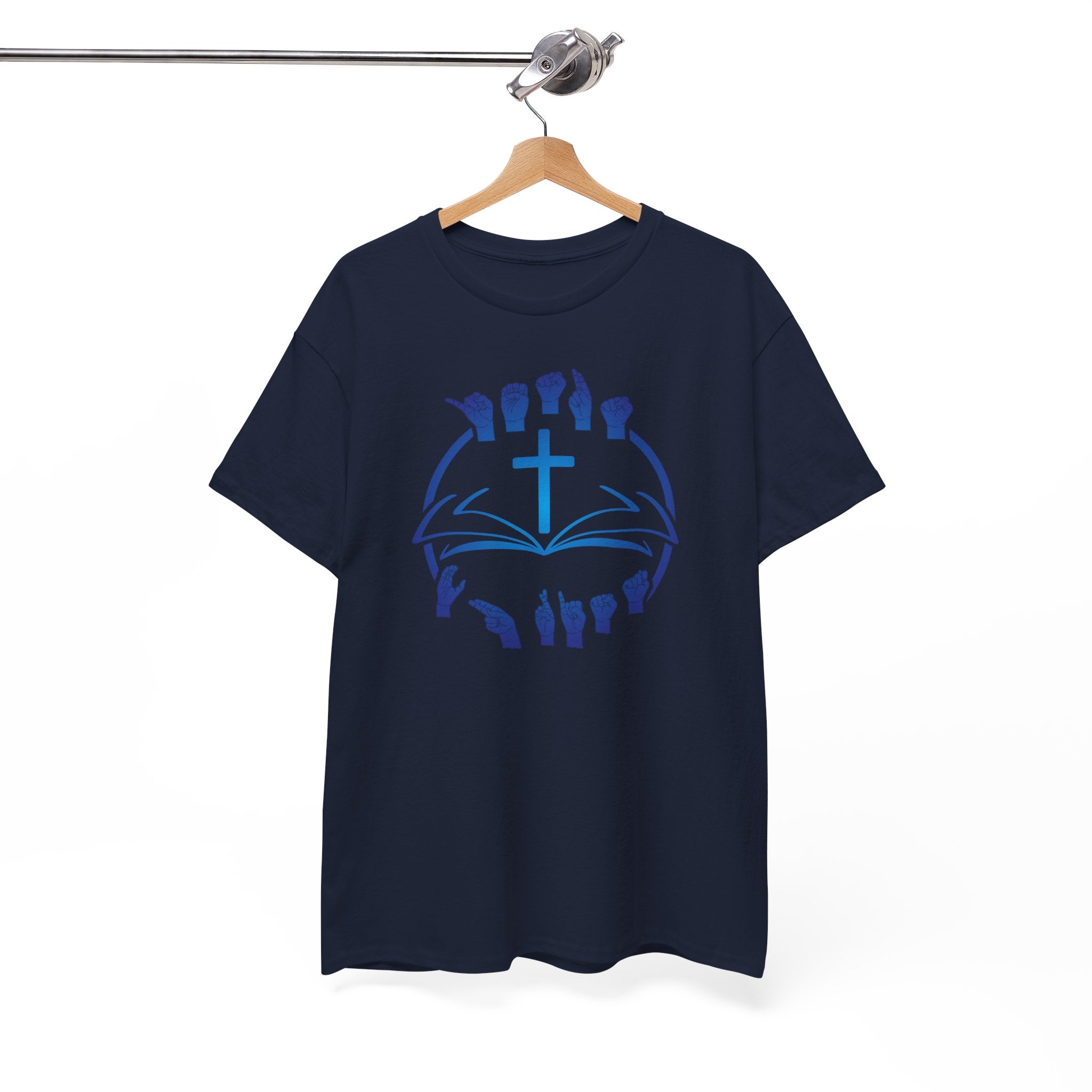 "Christian Bible Cross Sign Language "T-Shirt — Faith Prayer Hands Tee