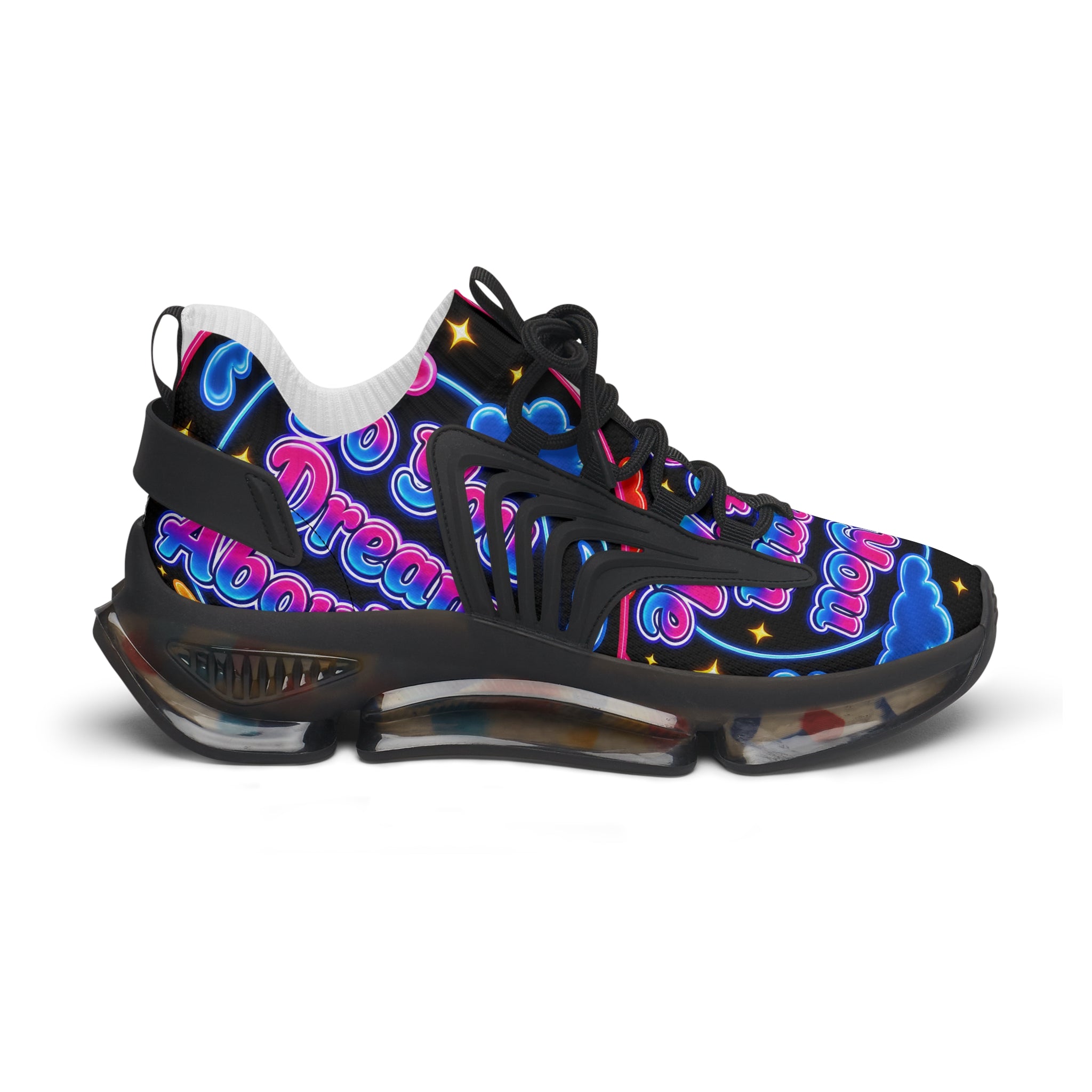 Mesh Sneakers — Neon Dream Graphic Women's Athletic Shoes