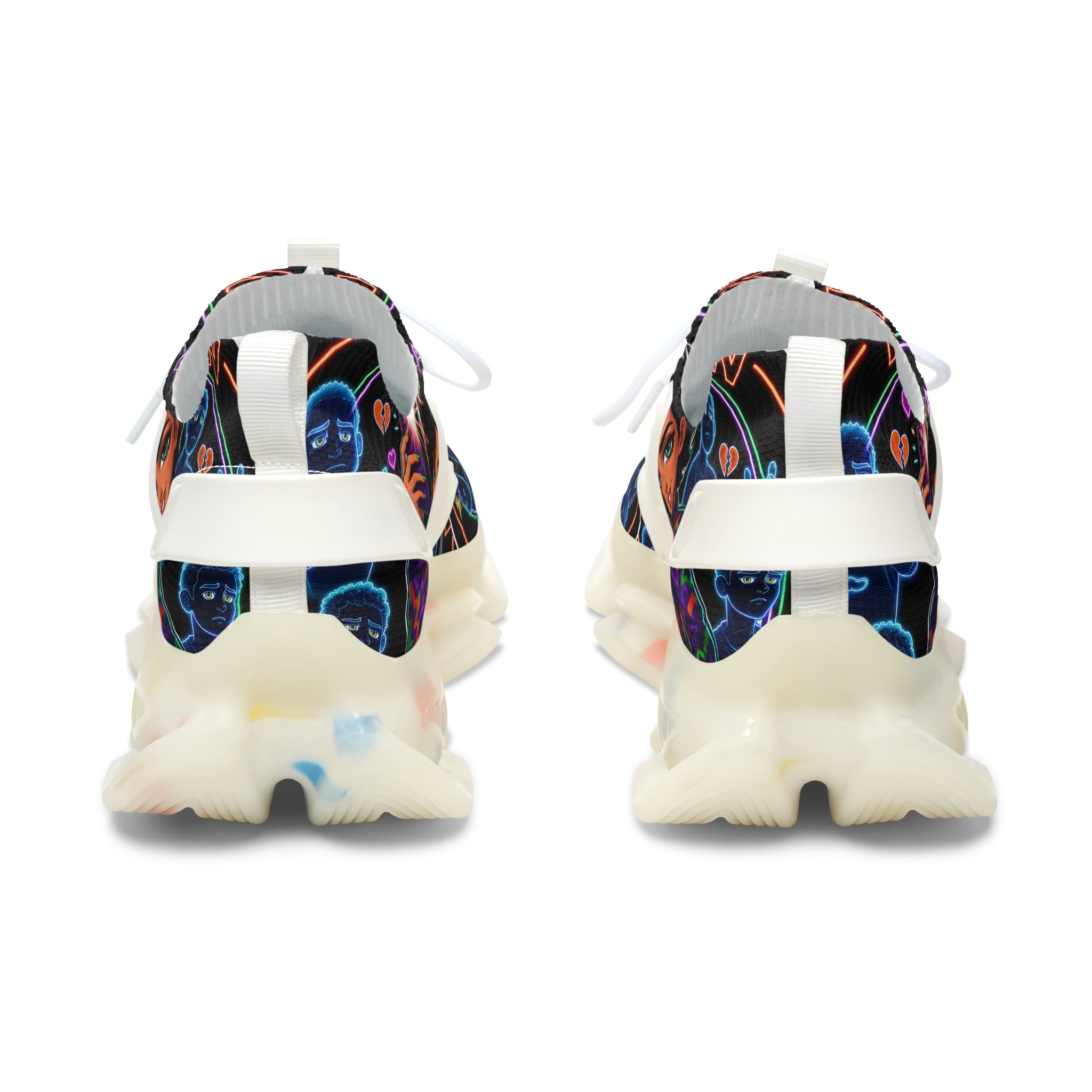 Women's Mesh Sneakers — Colorful Afrocentric Art Print Athletic Shoes