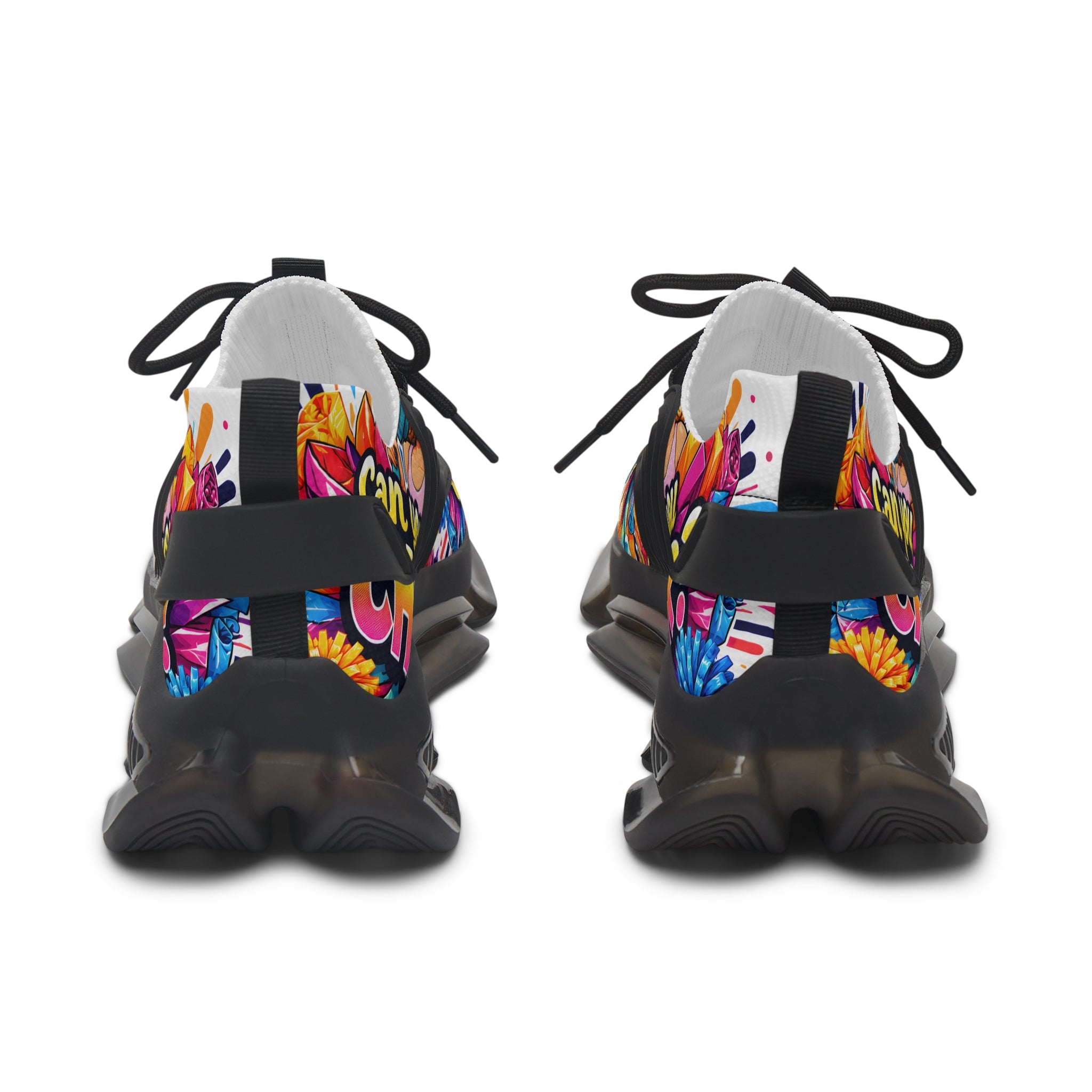 Women's Mesh Sneakers — Colorful Pop Art 'Can You Cheer Graphic Runner