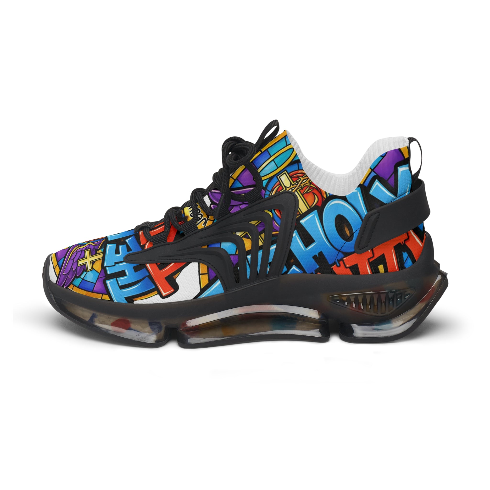 Men's Mesh Sneakers — Colorful Graffiti 'The Holy' Street Style