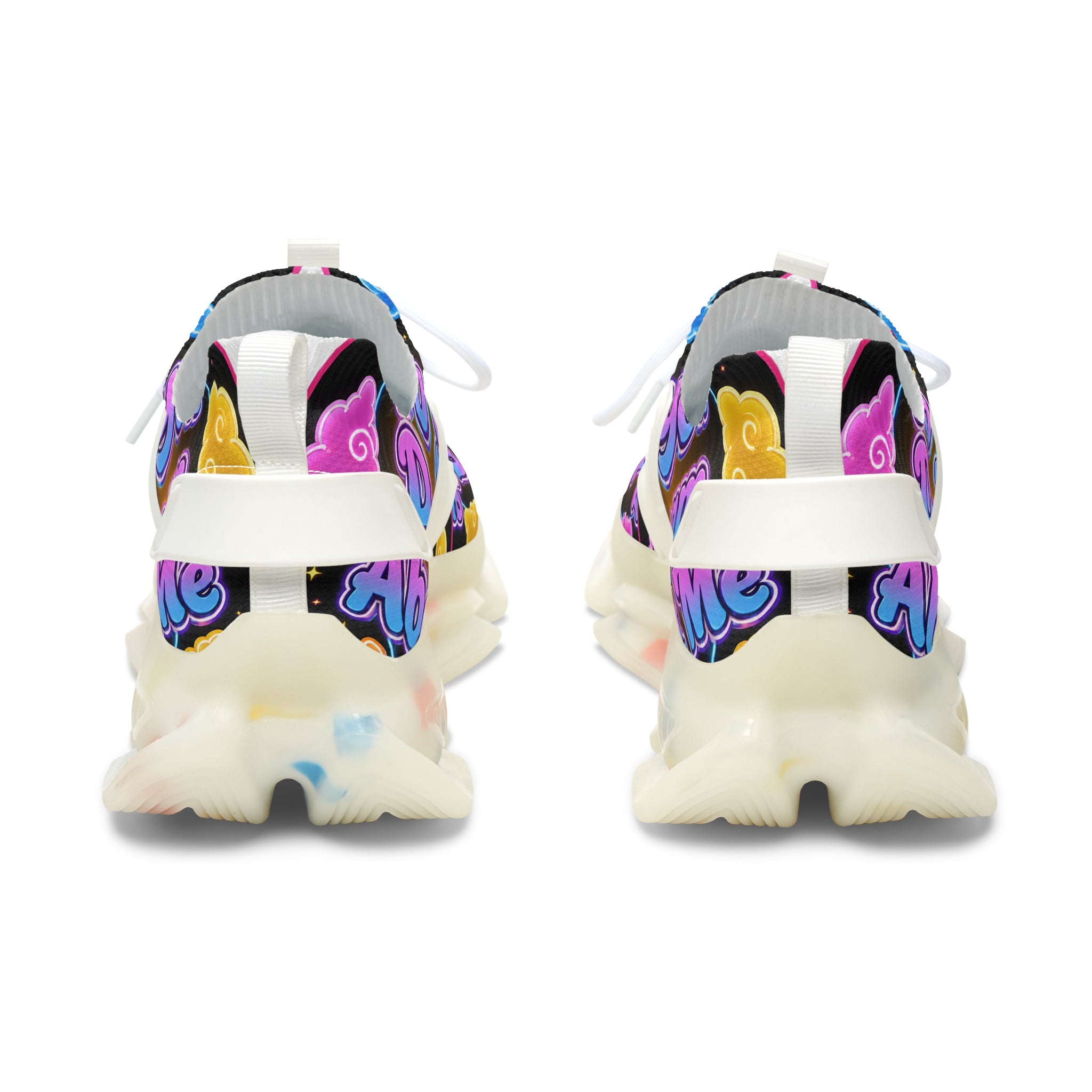 Mesh Sneakers — "Do You Dream Bout Me" Colorful Cloud Graphic