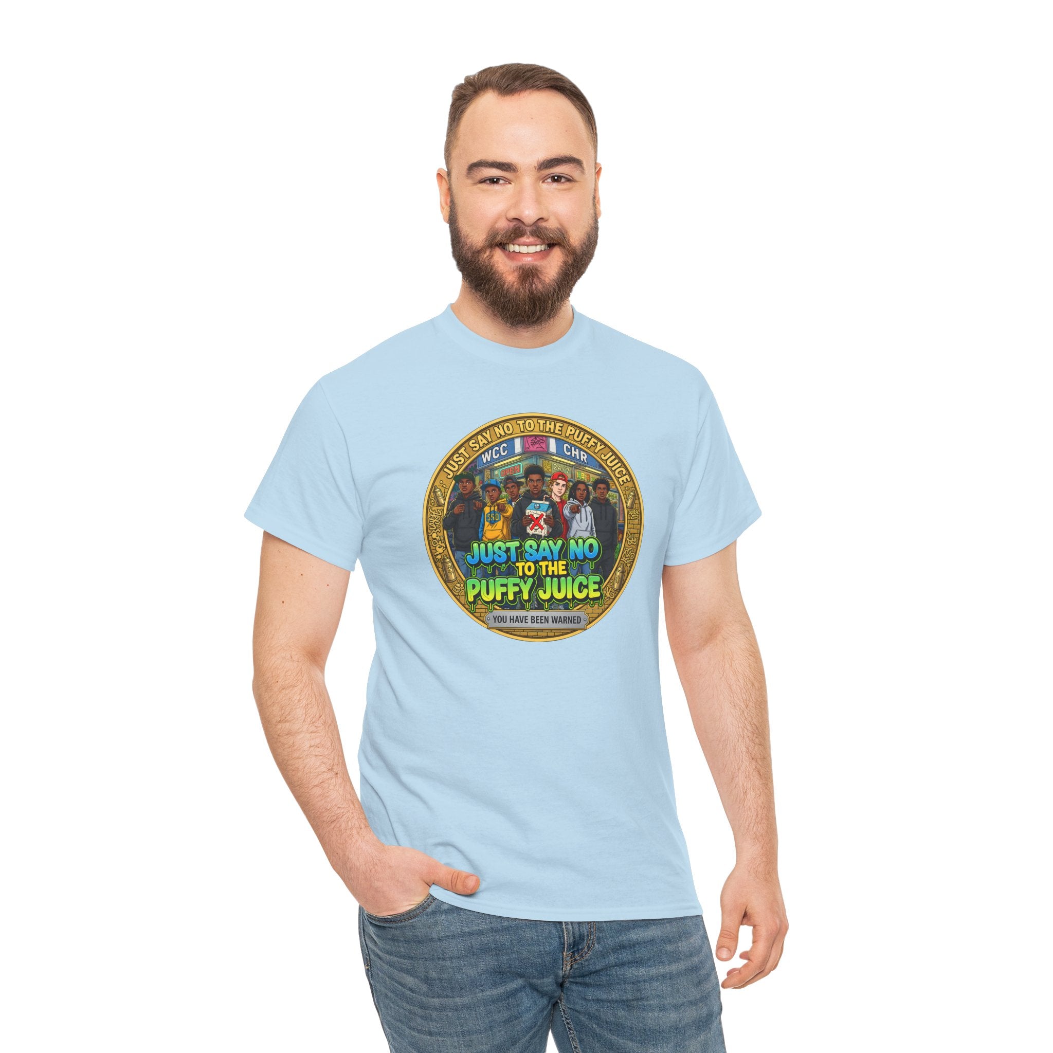 T-Shirt — "Just Say No to the Puffy Juice" Retro Anti-Vape Graphic Tee