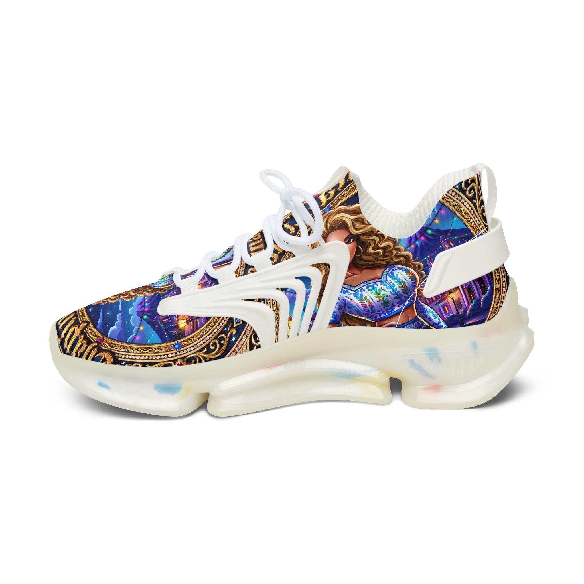 Mesh Sneakers —"Chapina-Licious "Latina Icon Art Print Lightweight Athletic Shoes