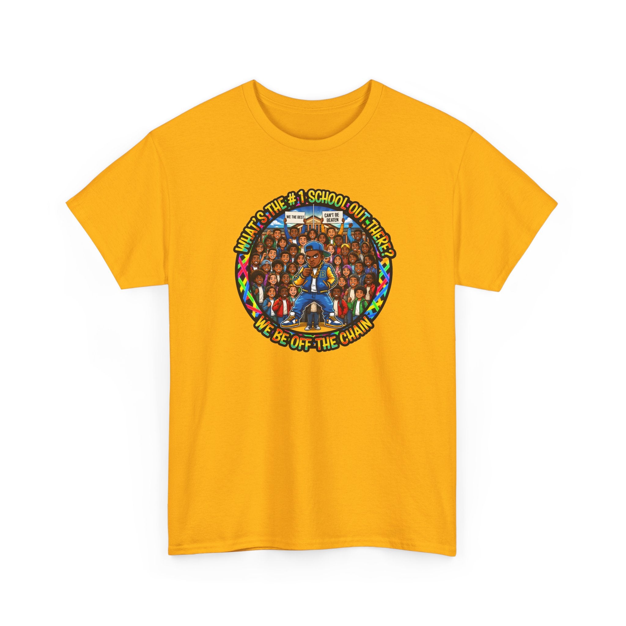 Community Unity Tee — "What's The #1 School Out There" Illustration Shirt