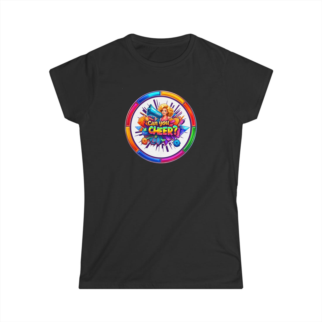 "Can You  Cheer "Women’s Graphic Tee — Colorful Cheerleading Spirit Shirt