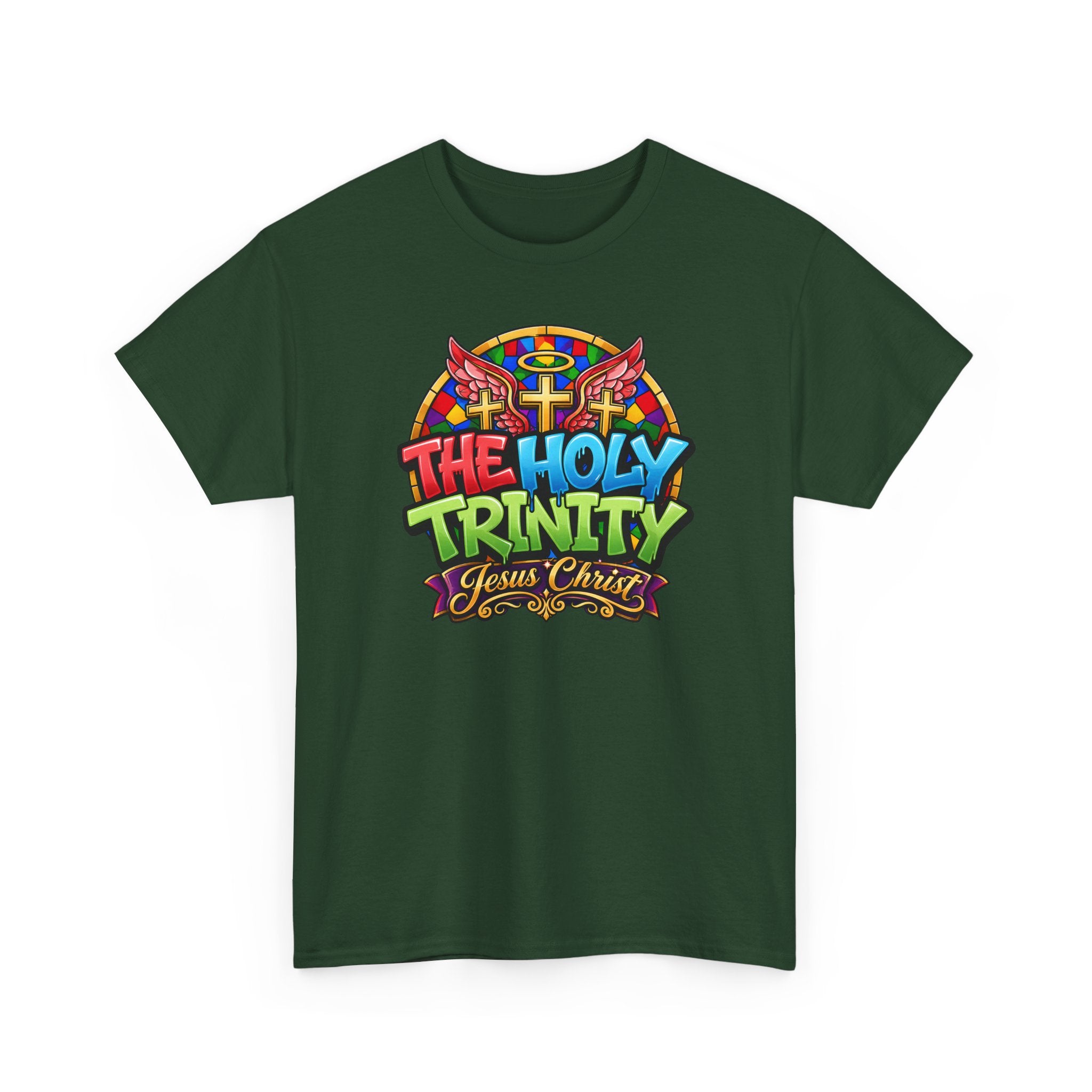 Holy Trinity Graphic Tee — 'The Holy Trinity Jesus Christ' Colorful Faith T-Shirt