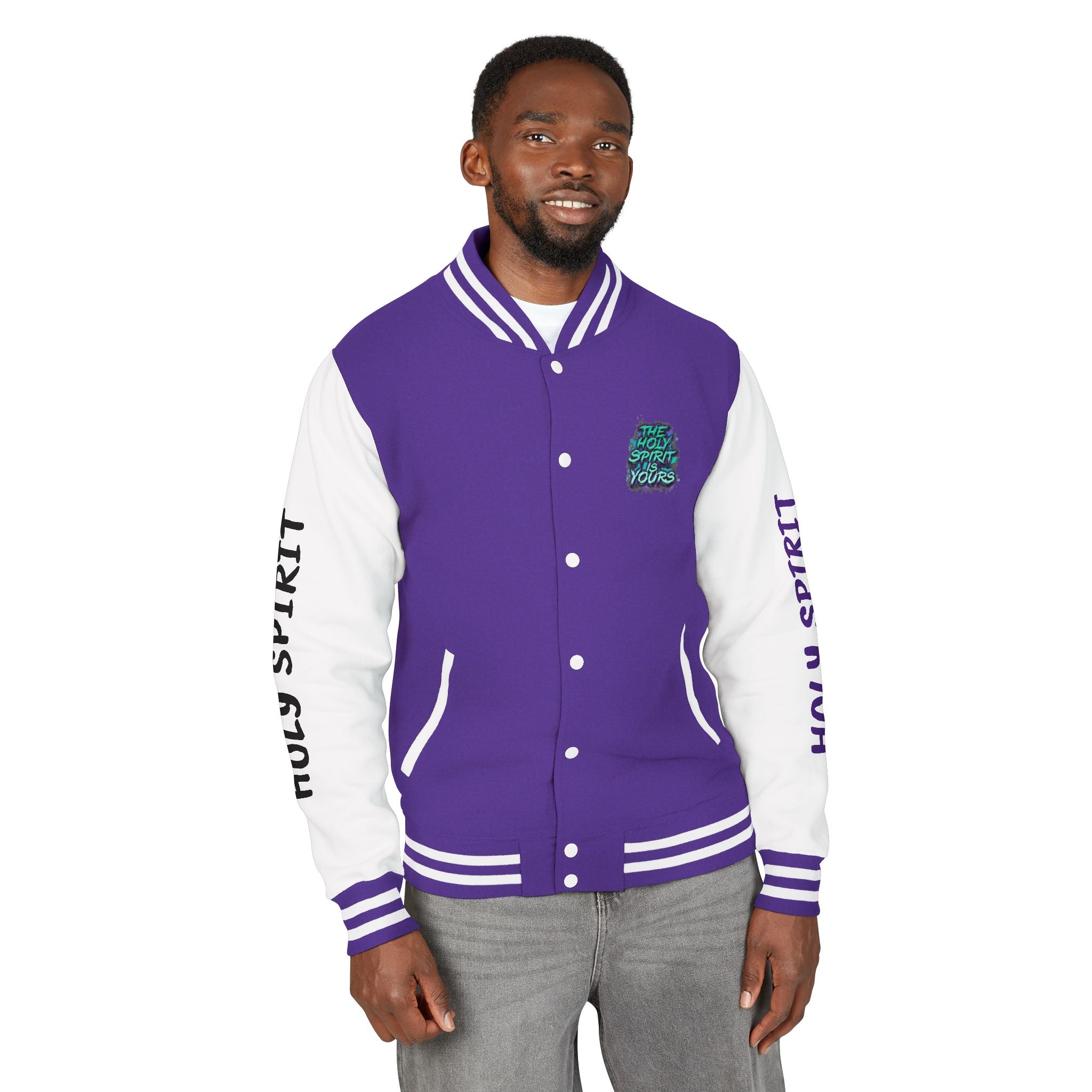 Letterman Jacket — "The Holy Spirit Is Yours" Graphic
