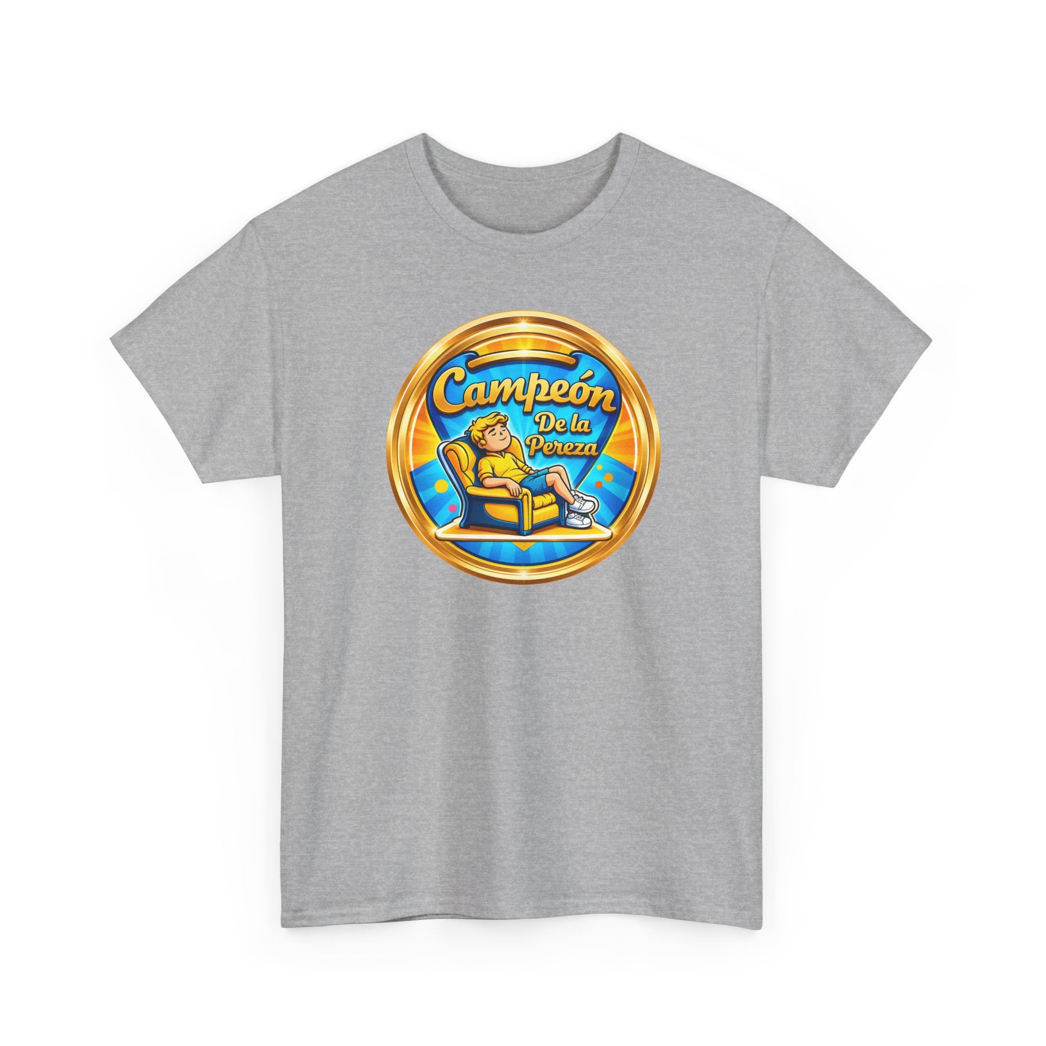 "Campeón De La Pereza" Tee — Gold Badge Adventure T‑Shirt