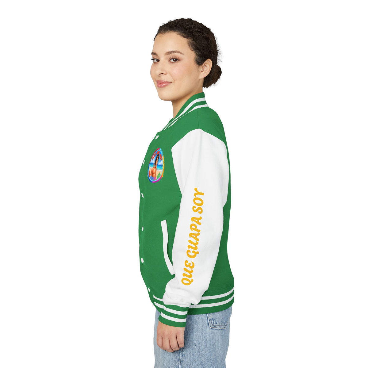 Letterman Jacket – Retro Beach Pinup Varsity Jacket with 'Ayi Ayi Ayi' Graphic
