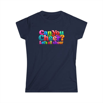 "Can You Cheer" Women's Tee — Colorful Retro Cheer Graphic Shirt