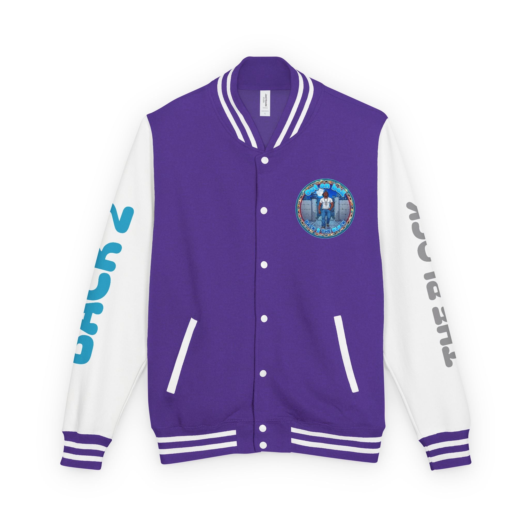 Letterman Jacket — 'Back 2 The Block' Retro Streetwear Patch Jacket