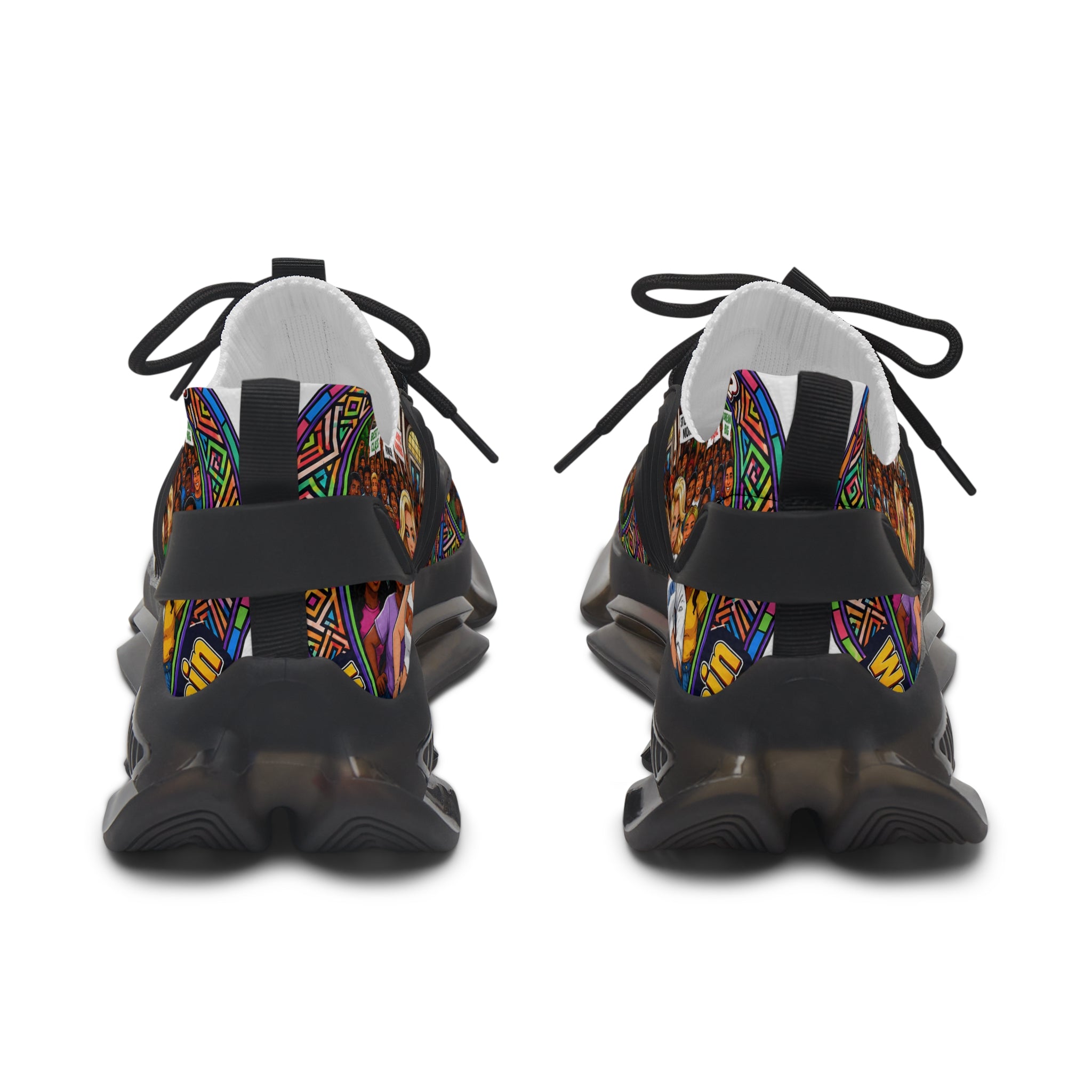 Women's Mesh Sneakers — Colorful Retro School Girl Graphic Athletic Shoes