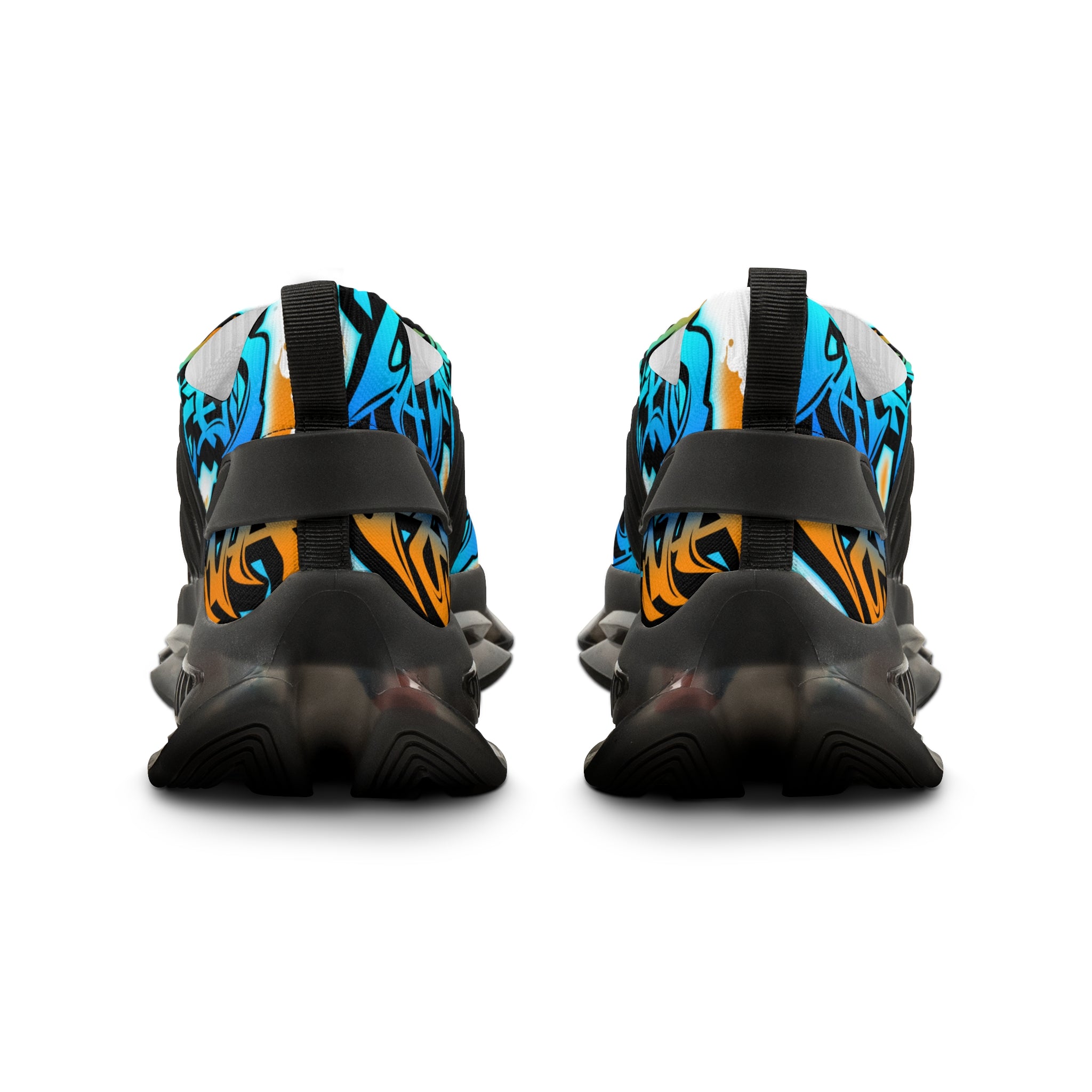 Mesh Sneakers —" Gamer Tatted Foreva" Graffiti Streetwear Athletic Shoes for Men