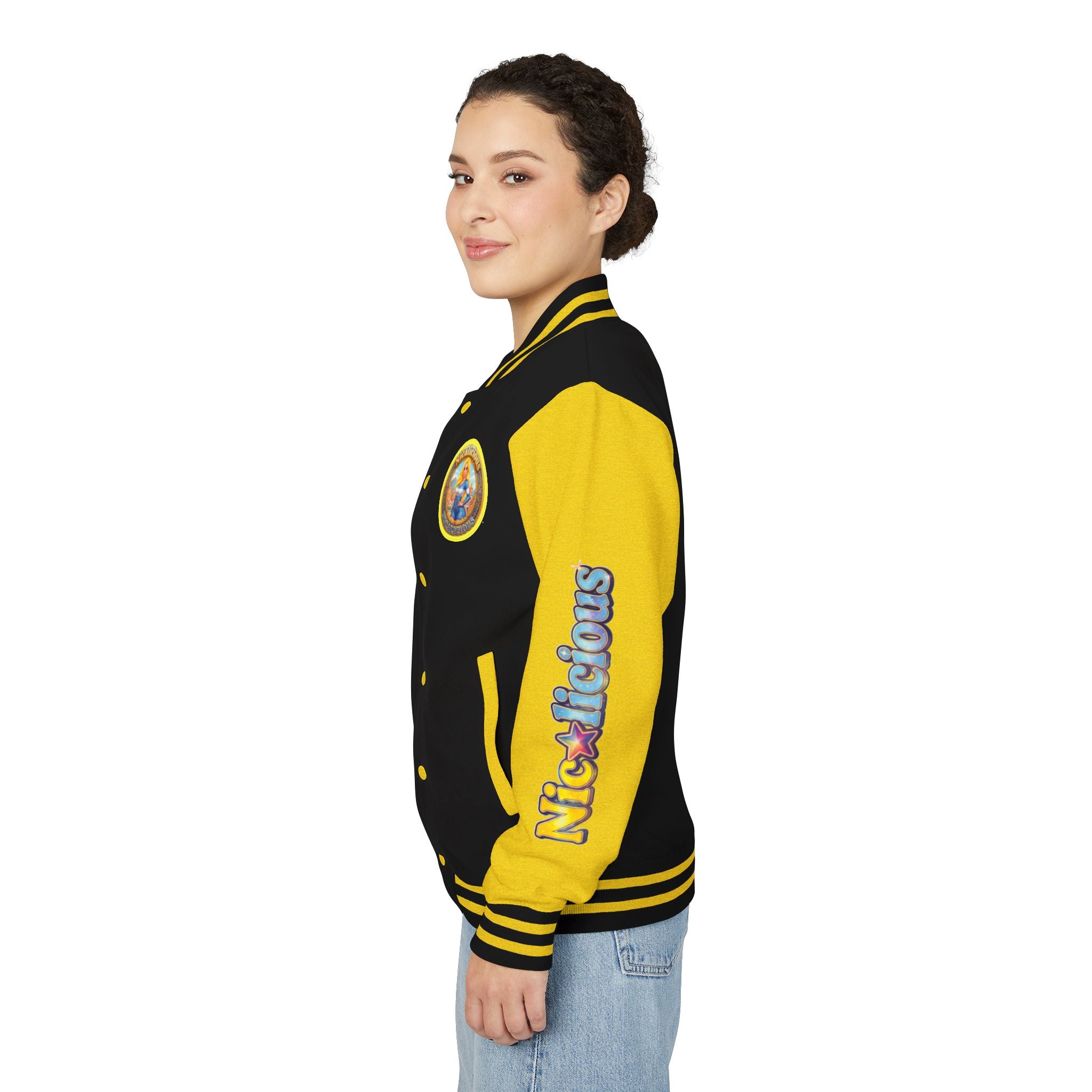 Letterman Jacket — 'Nicalicious' Retro Pinup Logo Varsity Jacket