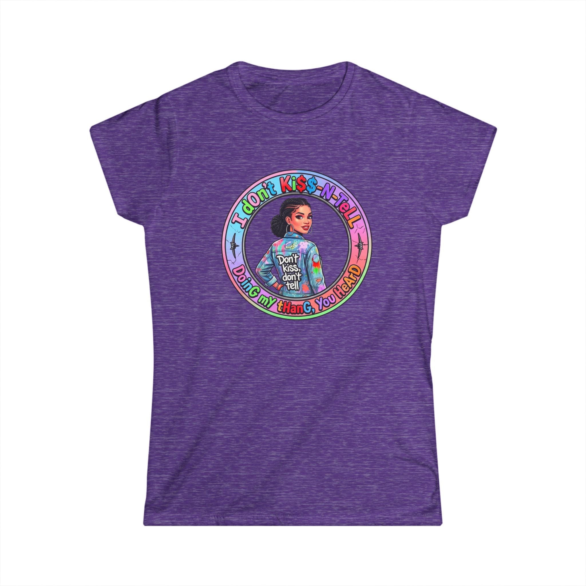 Women's Tee — 'I Don't Kiss-N-Tell" Vintage-Inspired Afro Pride Graphic