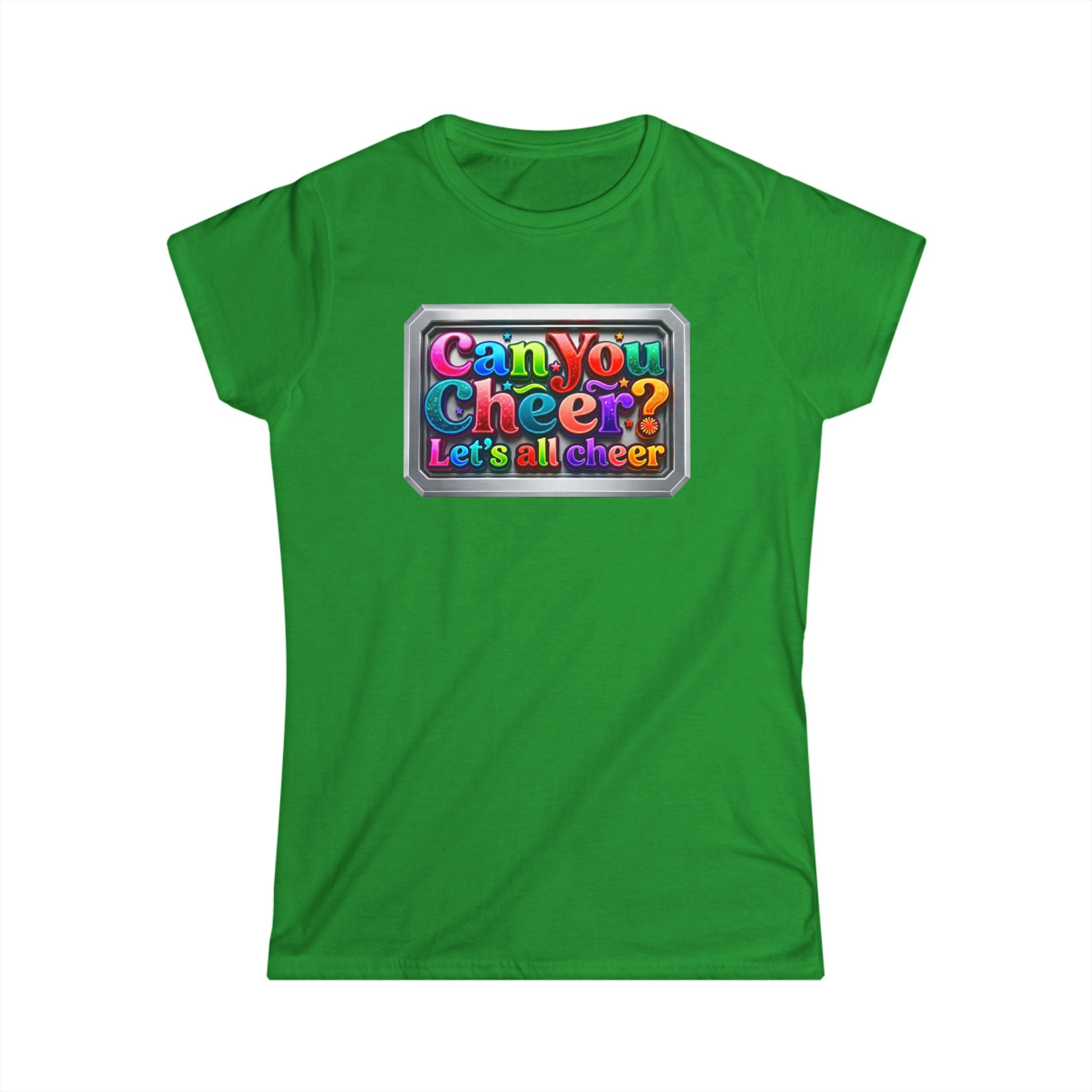 Cheer Squad Tee — "Can You Cheer, Let's All Cheer" Colorful Cheerleading Graphic