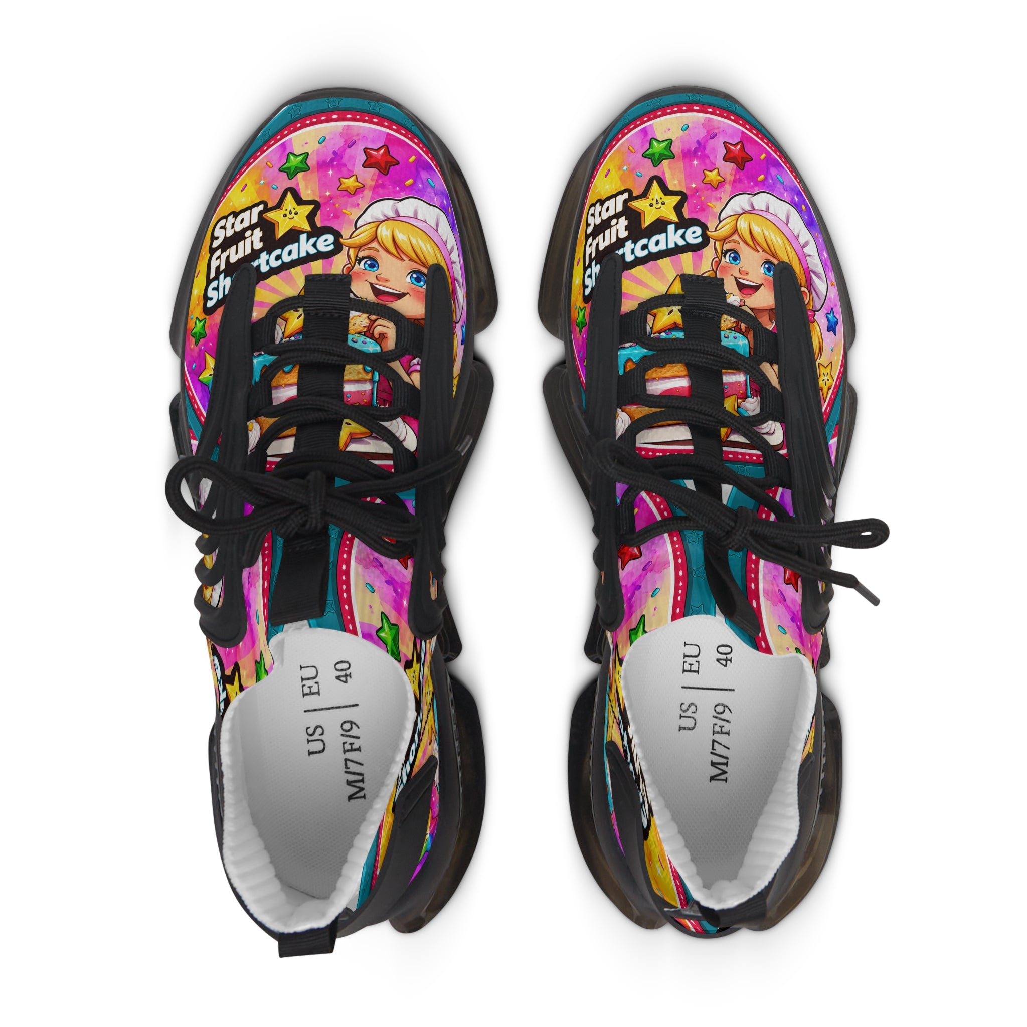 Mesh Sneakers — Colorful 'Star Fruit Shortcake' Anime Runner for Women