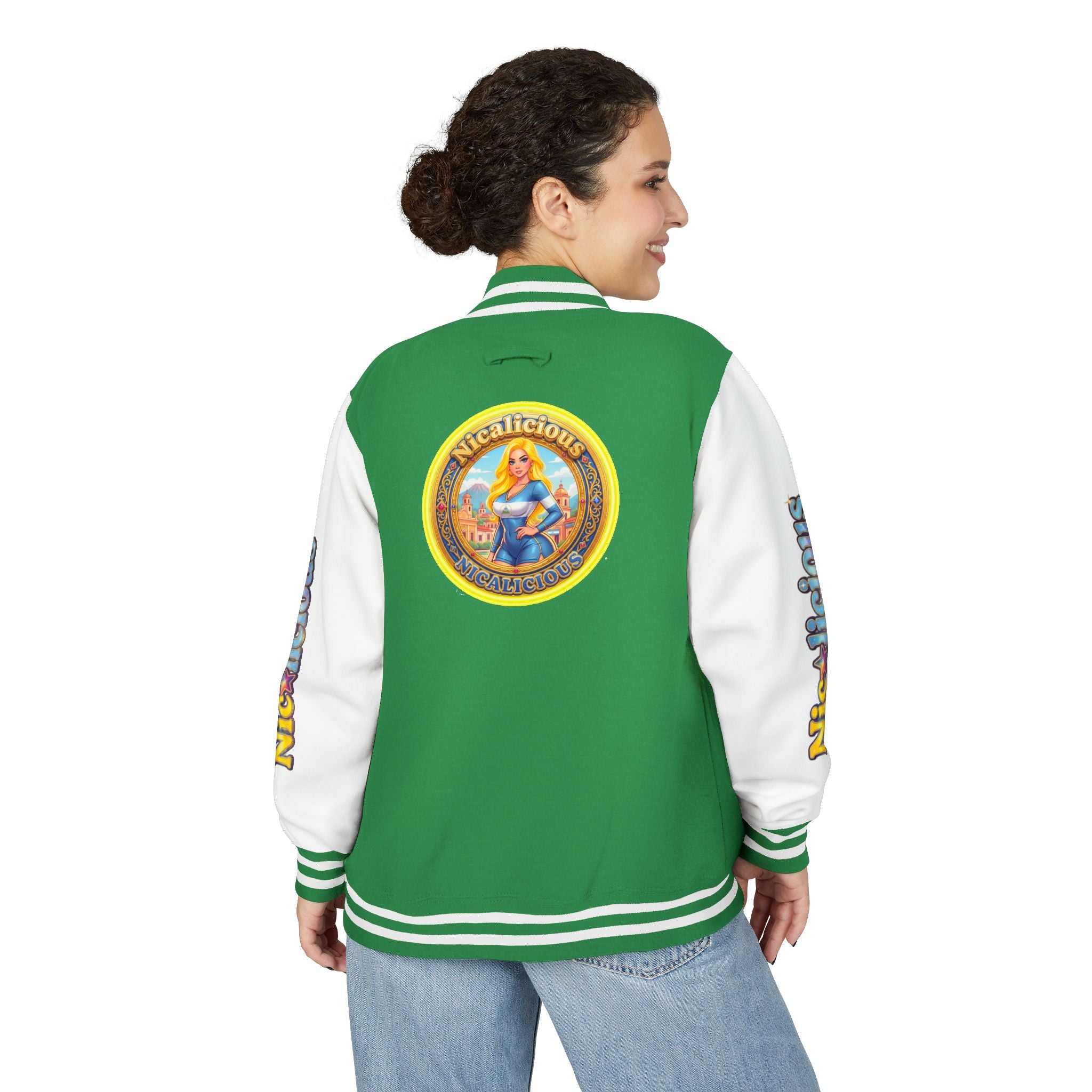 Letterman Jacket — 'Nicalicious' Retro Pinup Logo Varsity Jacket