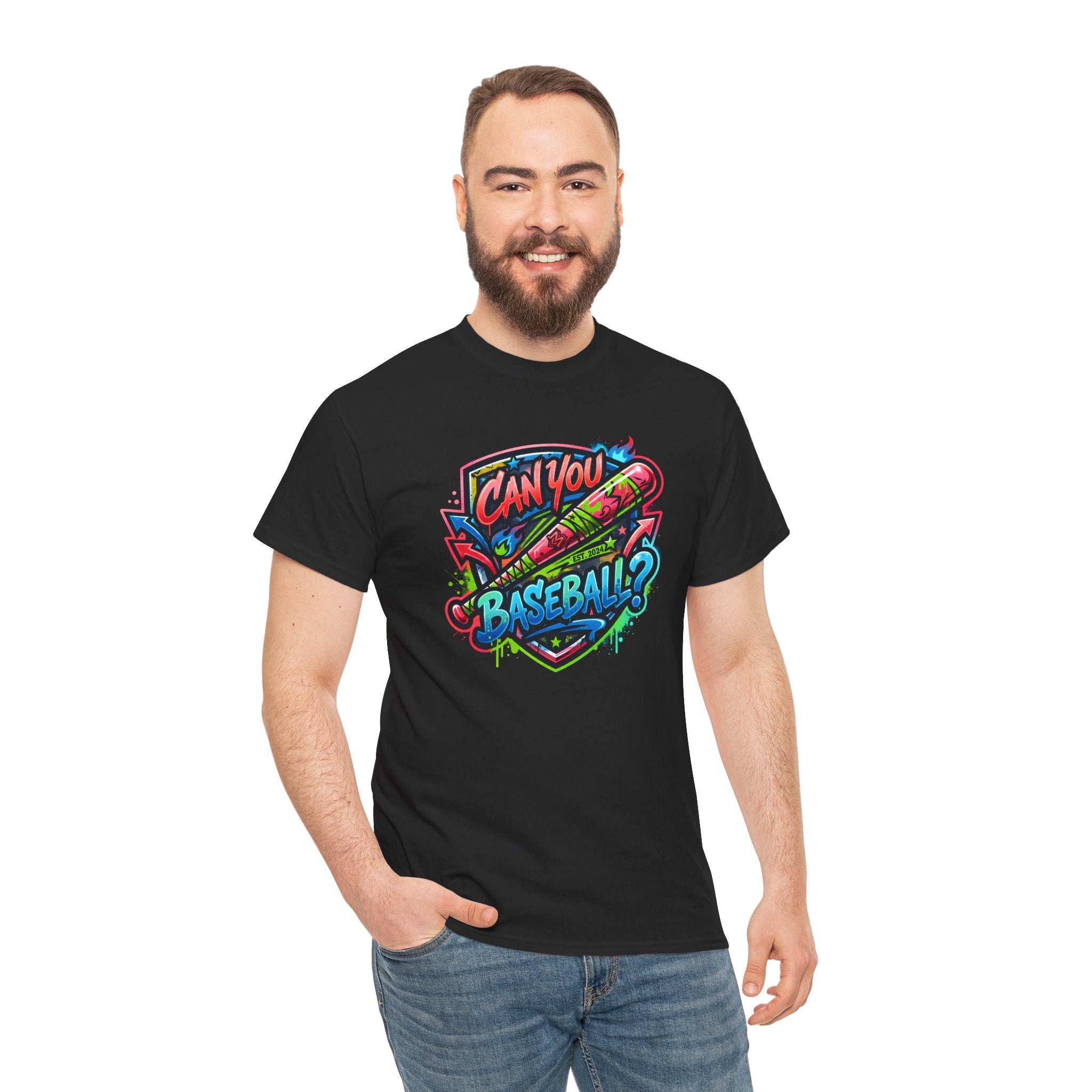 Can You Baseball? T-Shirt — Colorful Retro Baseball Graphic Tee