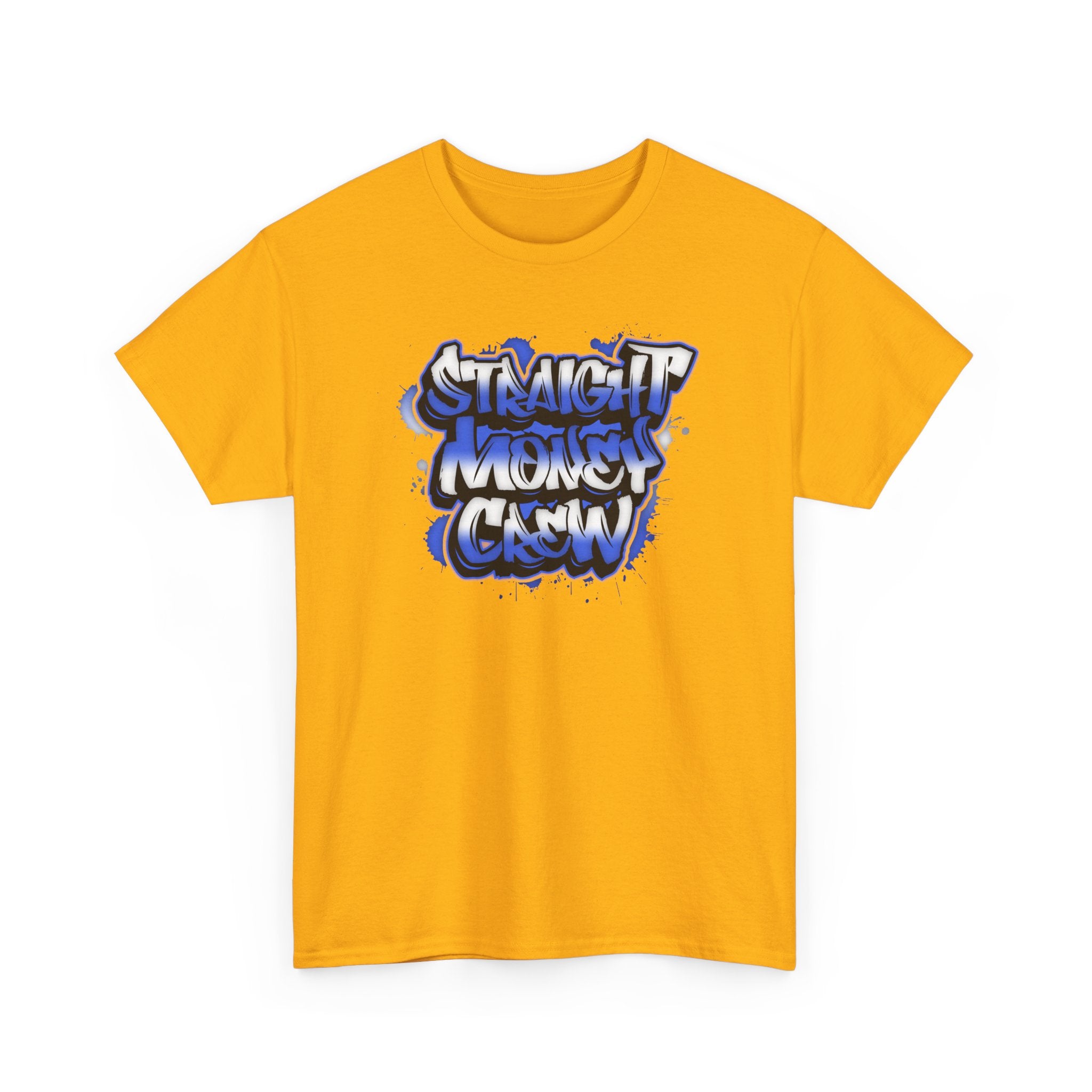 T-Shirt — "Stackin' Money Crew" Blue Graffiti Graphic Tee