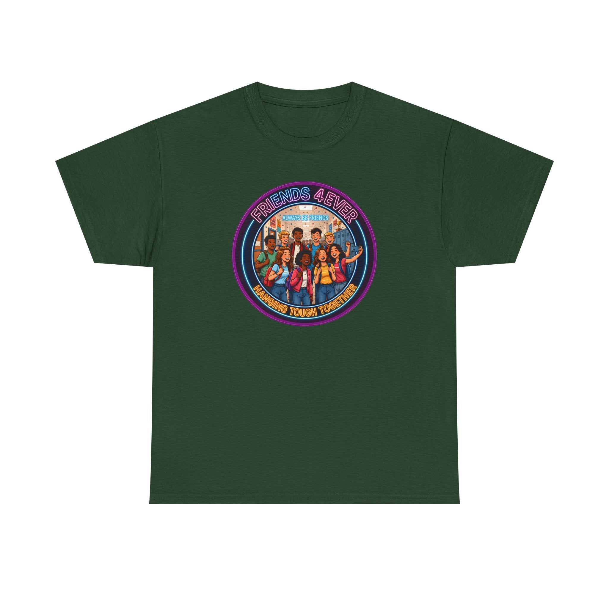 Graphic Tee — Retro Group Illustration "Friends Forever"