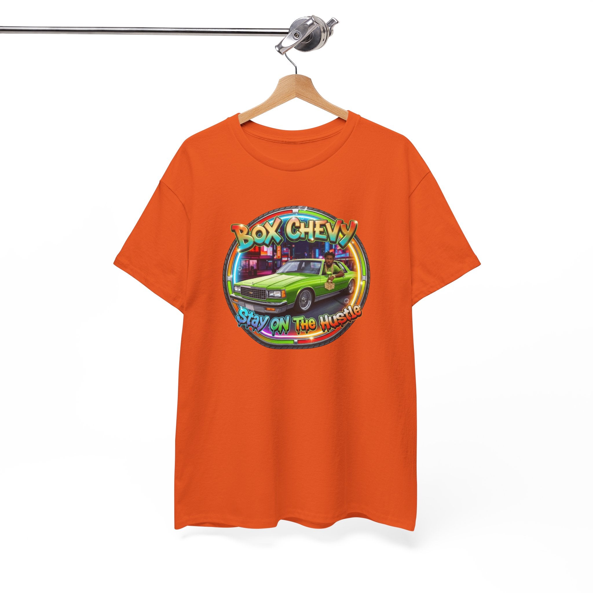 Vintage Chevy Truck Tee — "Box Chevy Stay On The Hustle" Retro Car Graphic Shirt
