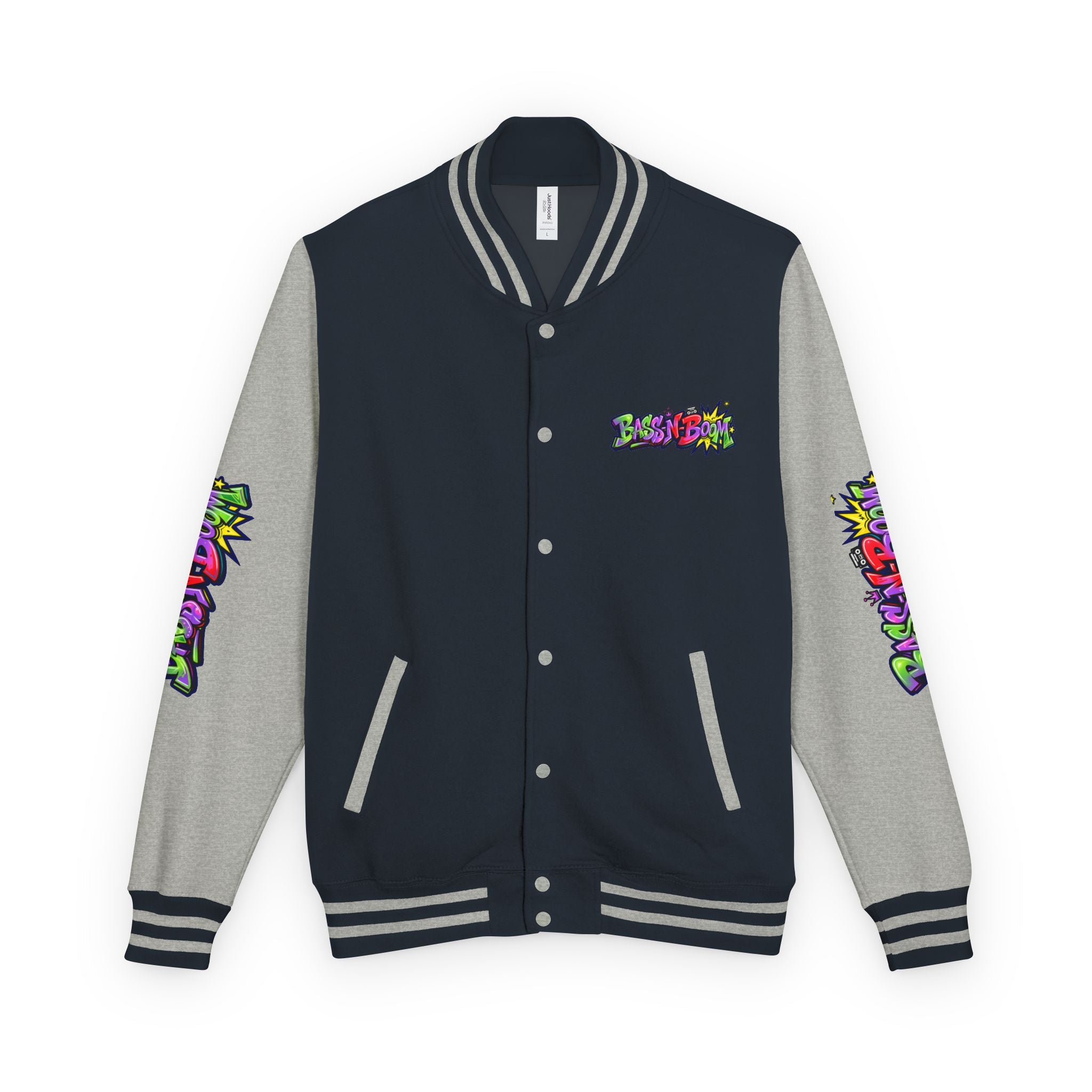 Letterman Jacket — 'Bass N Boom' Graffiti Bomber