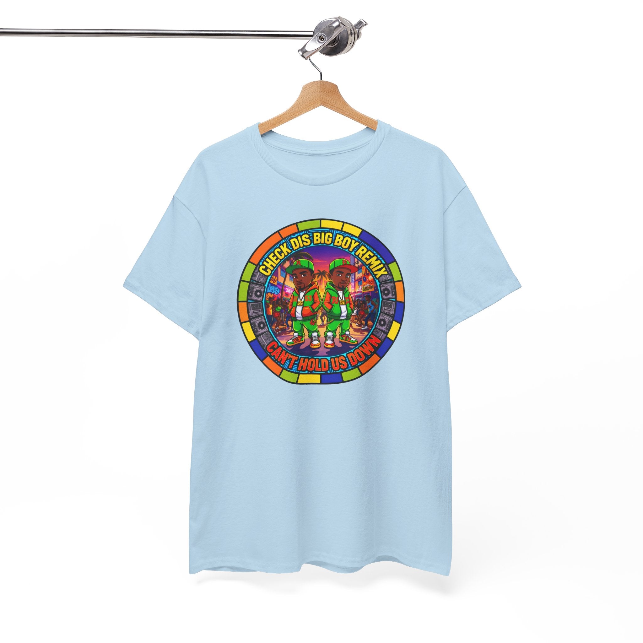 T-Shirt — "Check Dis Big Boy Remix" Colorful Cartoon Grap6hic Tee