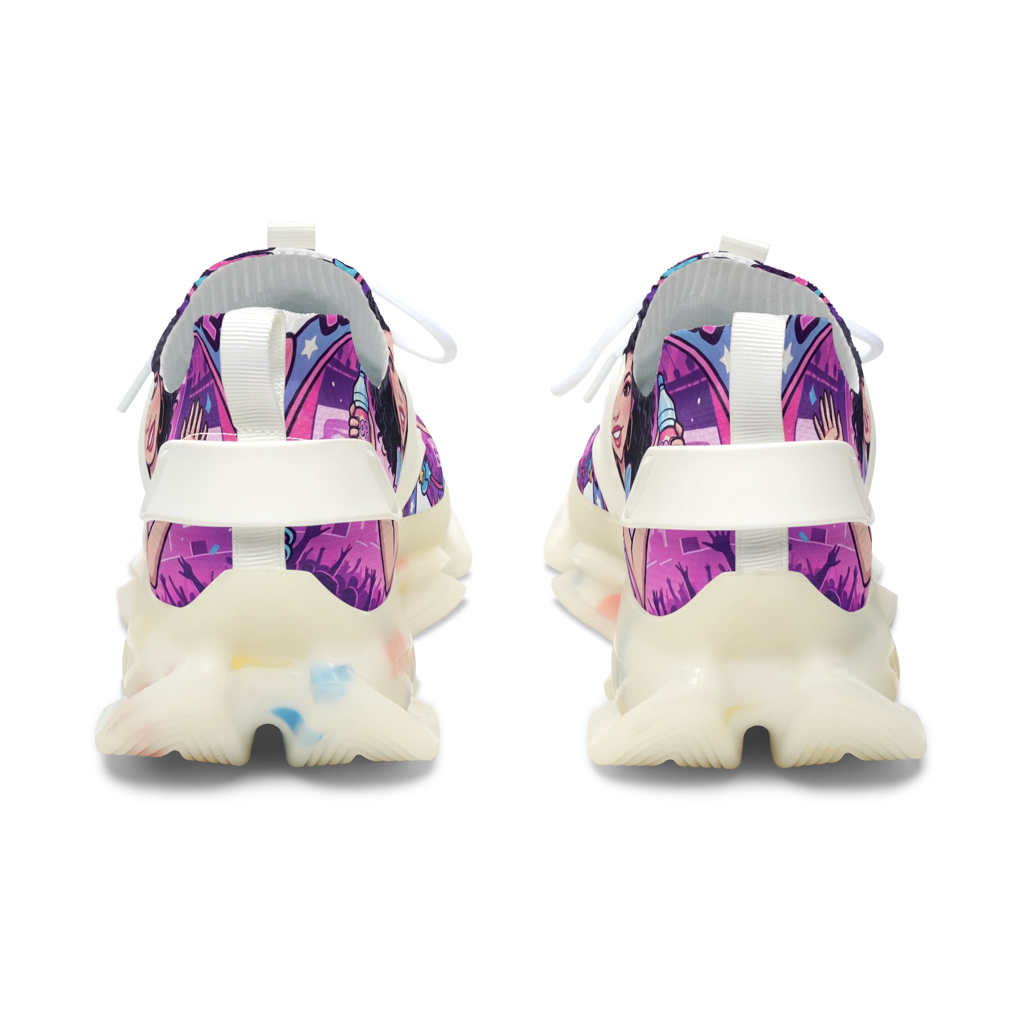 Women’s Mesh Sneakers — "Keep Pop Music Alive" Colorful Pop  Graphic Athletic Shoes
