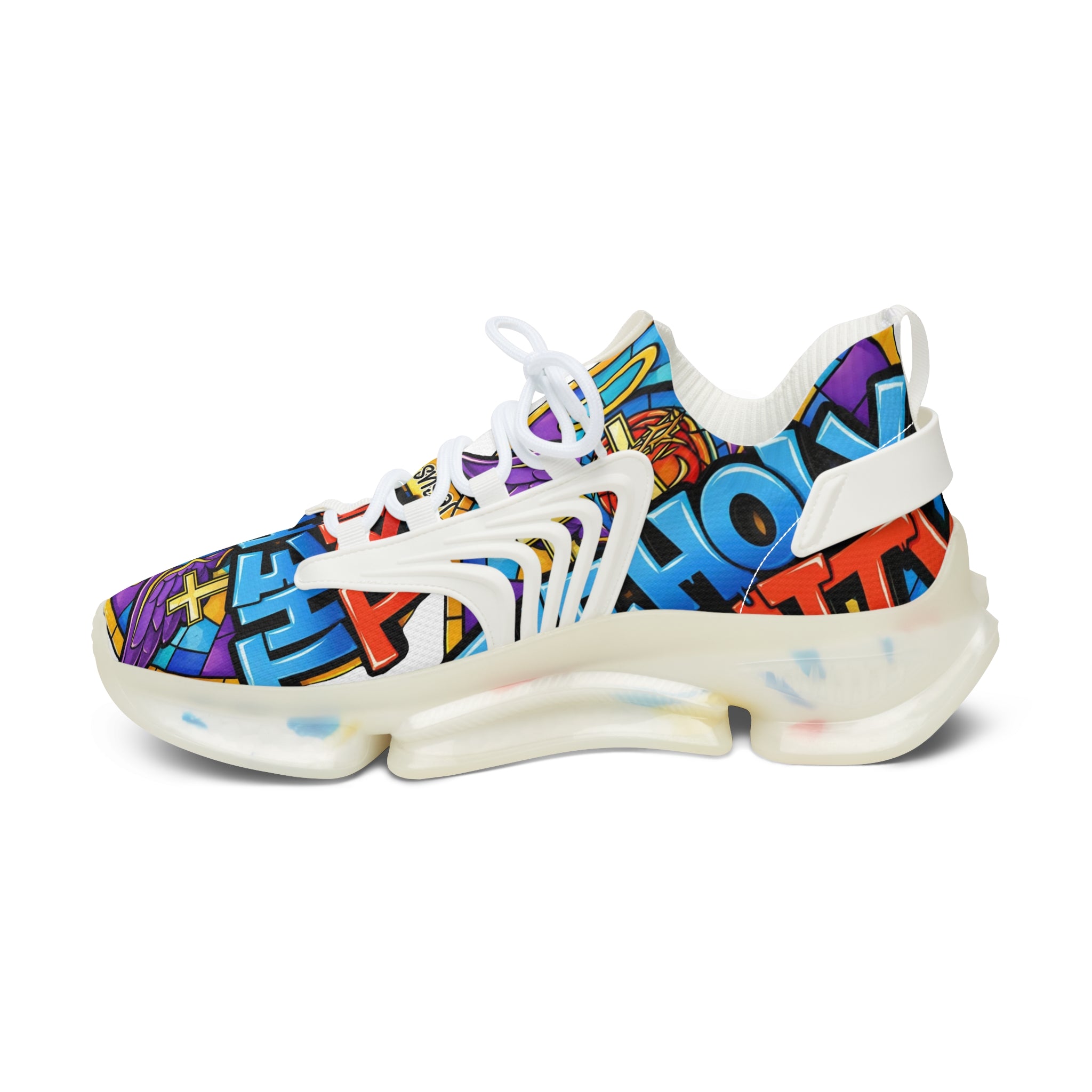 Men's Mesh Sneakers — Colorful Graffiti 'The Holy' Street Style
