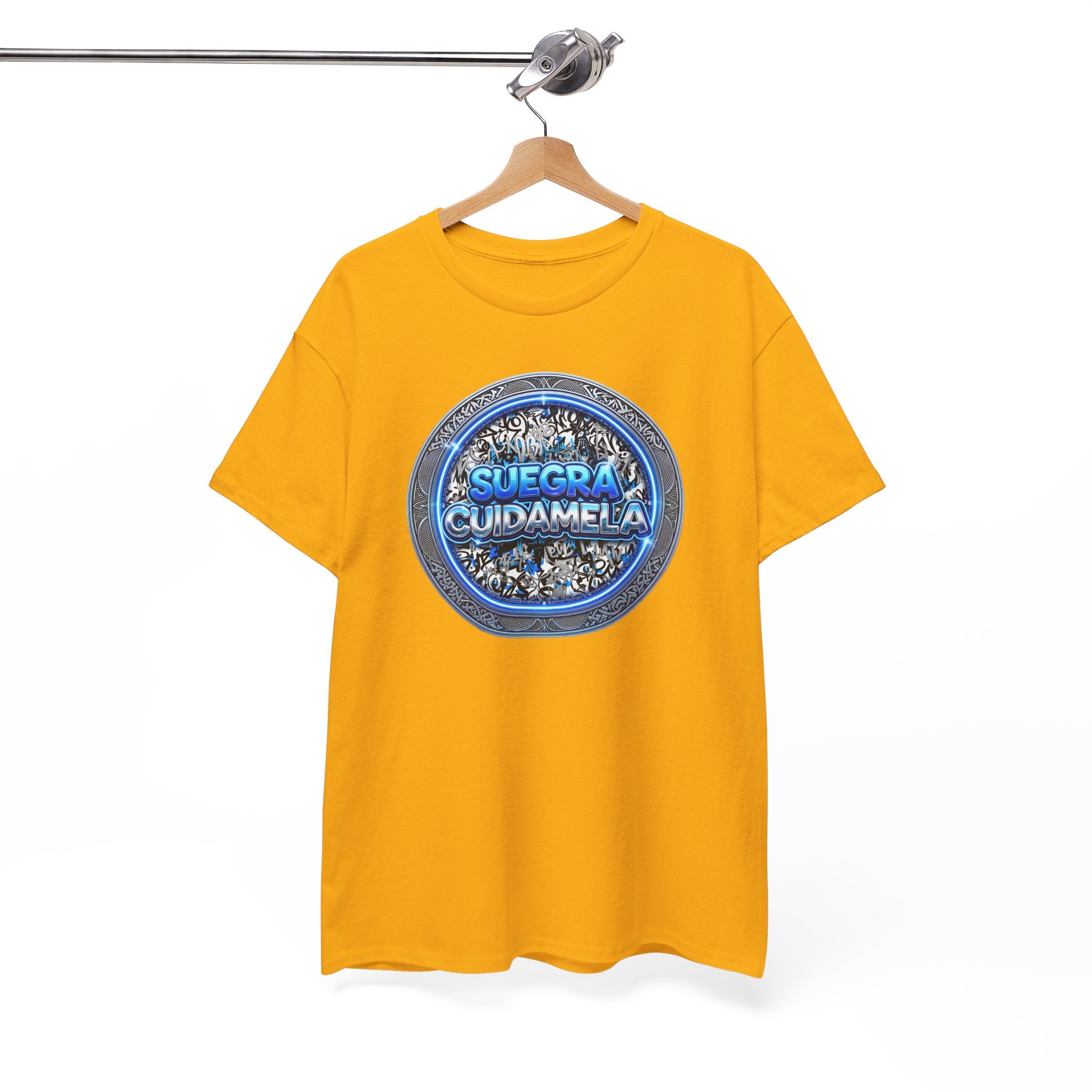 T-Shirt — Suegra Cuídame (Blue Floral Emblem)