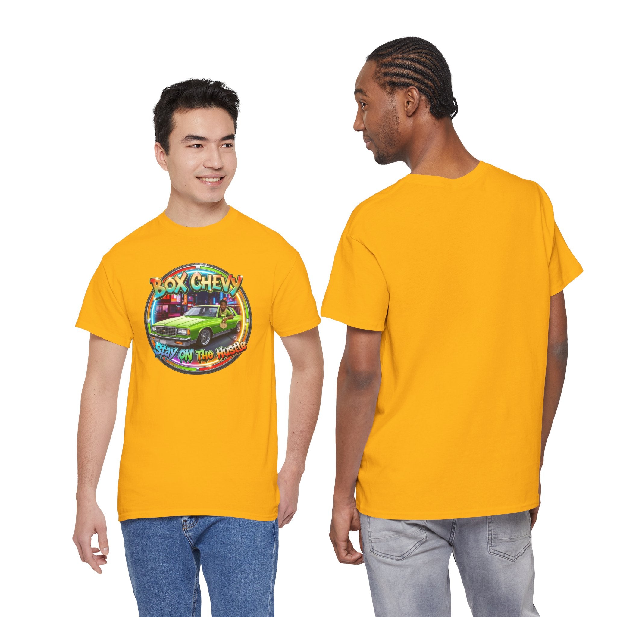 Vintage Chevy Truck Tee — "Box Chevy Stay On The Hustle" Retro Car Graphic Shirt