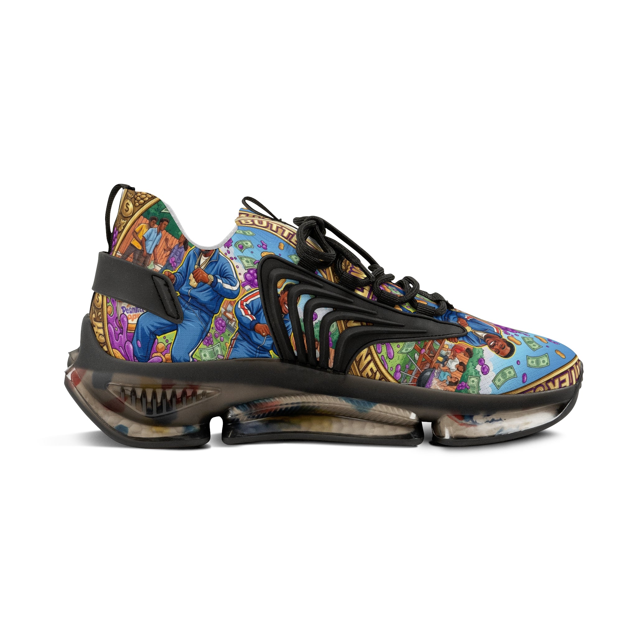 Mesh Sneakers —" Peanut Butter Jelly" Colorful Family Portrait Design Athletic Shoes