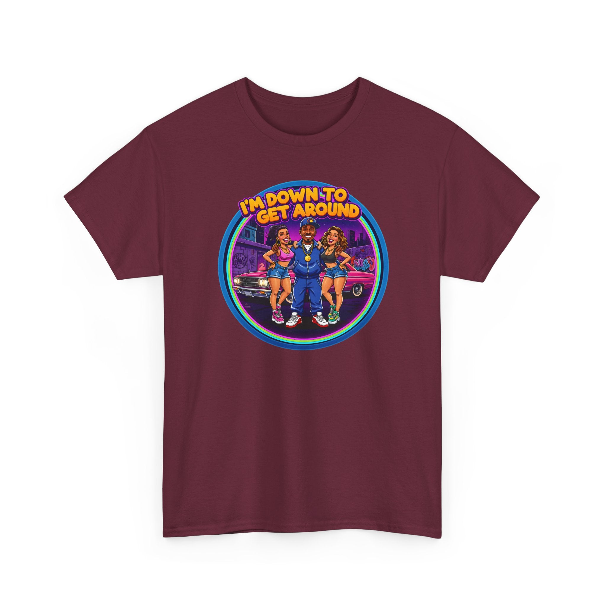 T-Shirt — 'I'm Down to Get Around' Retro Skate Crew Graphic Tee