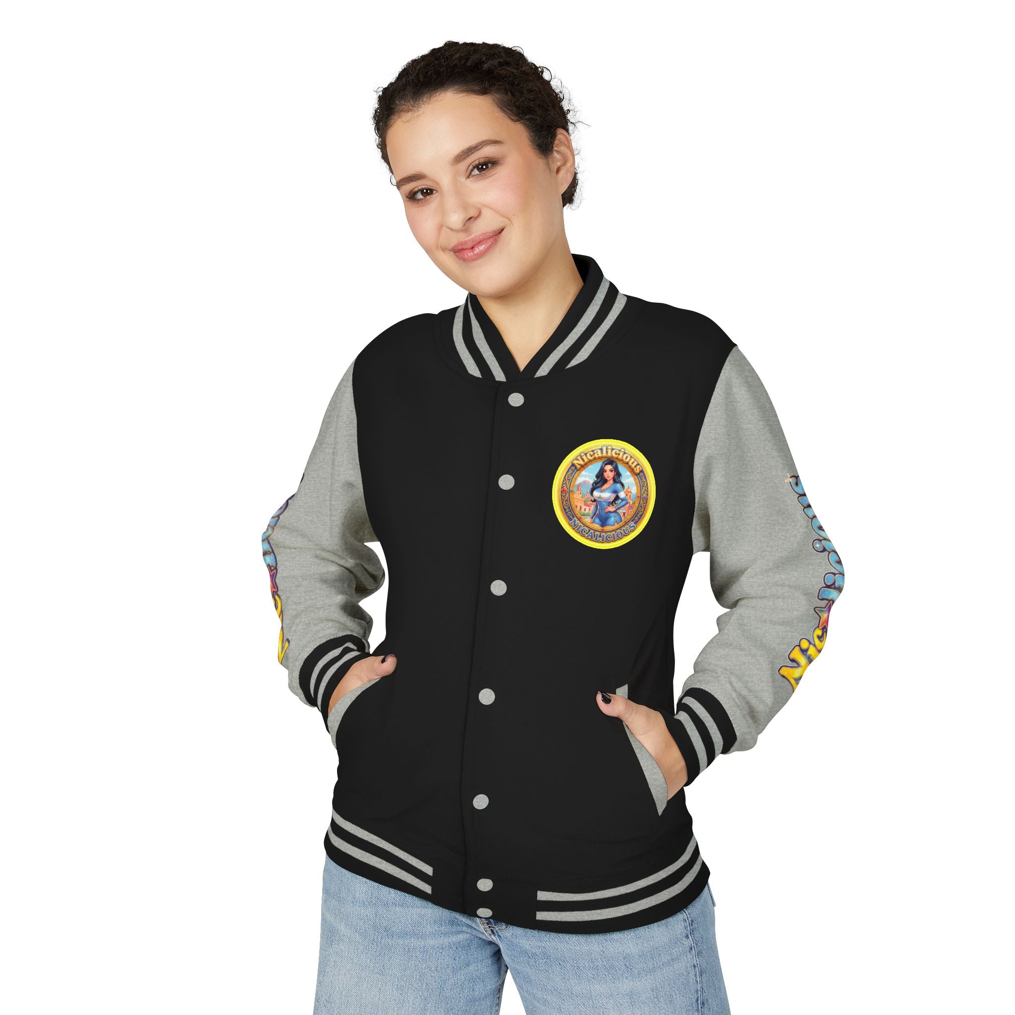 Letterman Jacket — 'Nicalicious' Retro Badge Varsity Jacket