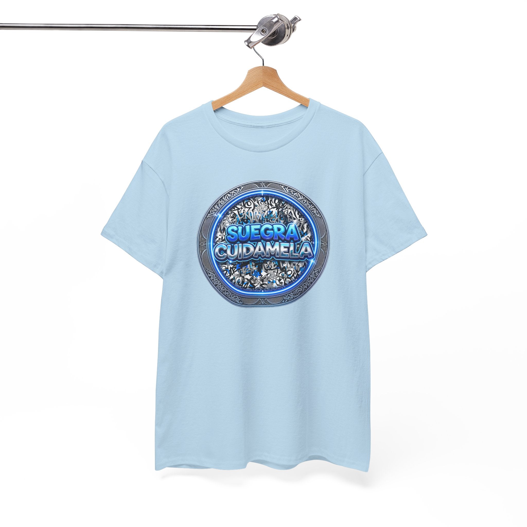 T-Shirt — Suegra Cuídame (Blue Floral Emblem)
