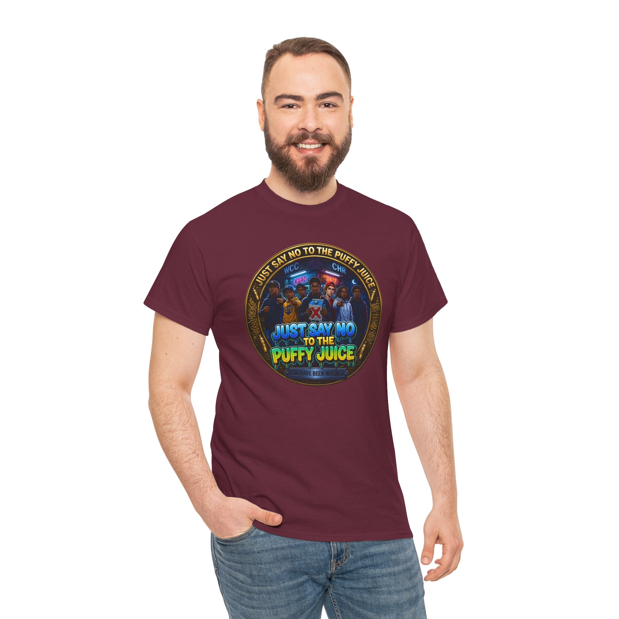 "Just Say No to the Puffy Juice "Tee – Anti-Party Vintage Graphic T-Shirt