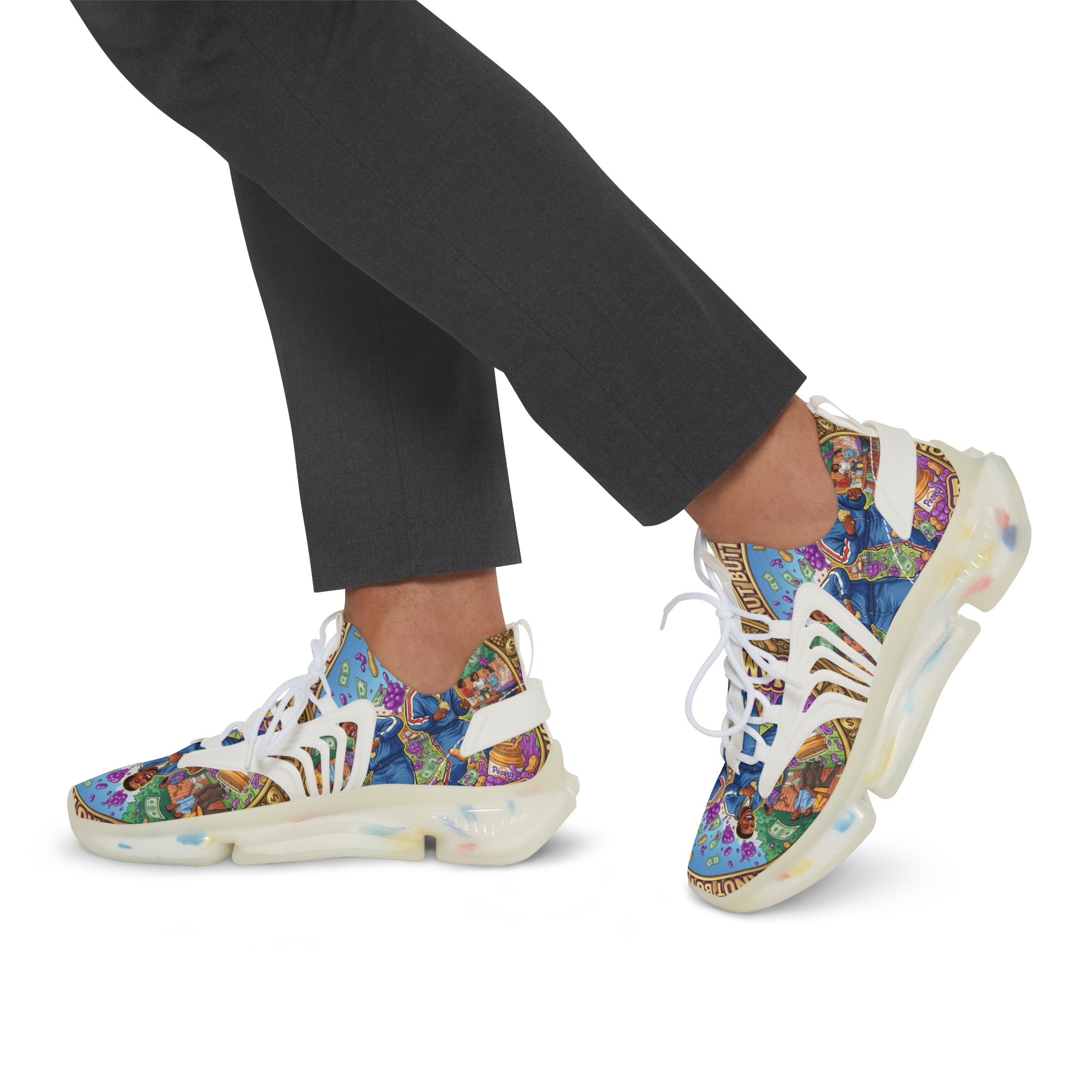 Mesh Sneakers —" Peanut Butter Jelly" Colorful Family Portrait Design Athletic Shoes